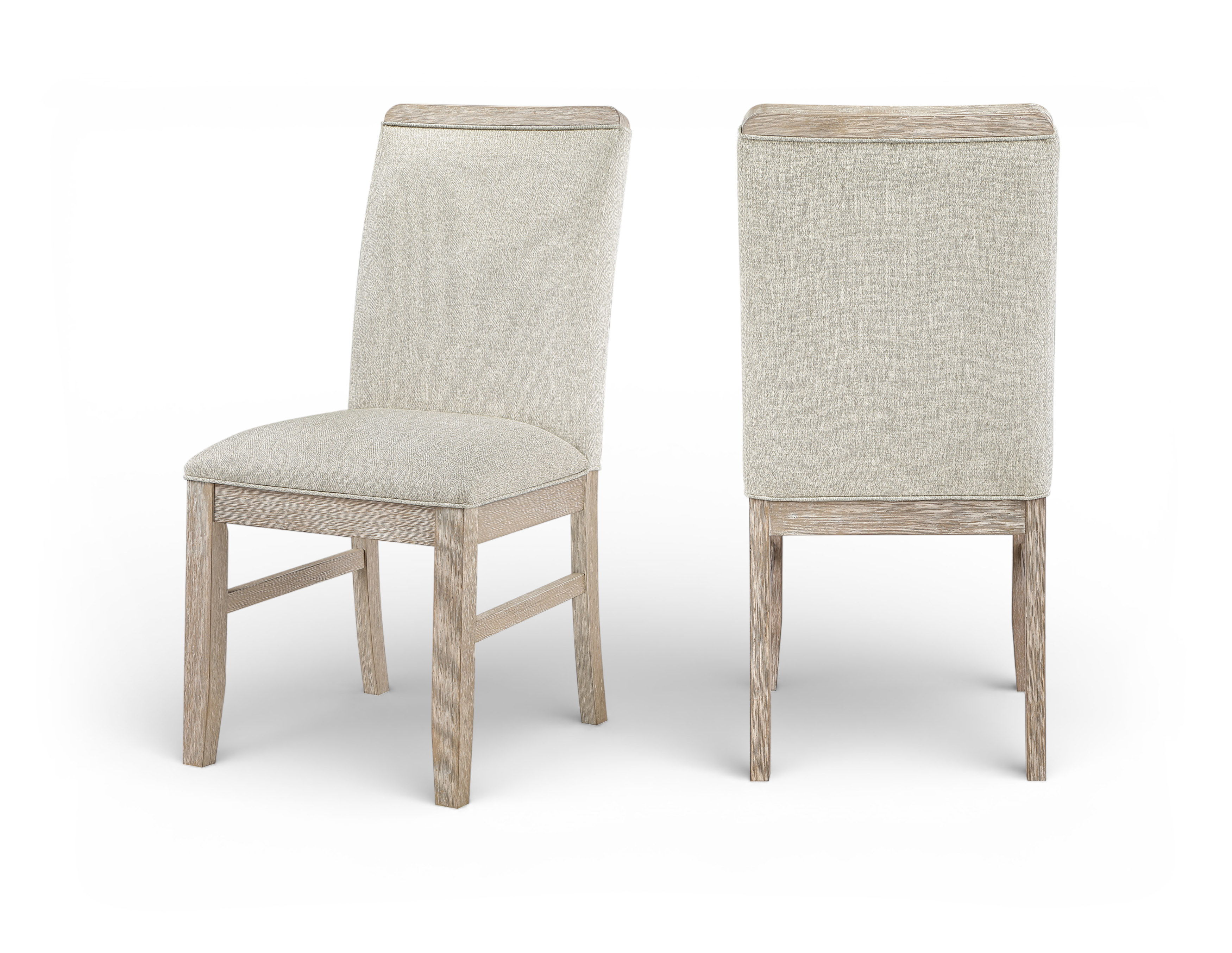 Ananda - Fabric Upholstered Dining Chair (Set of 2) - Beige / Brushed Natural