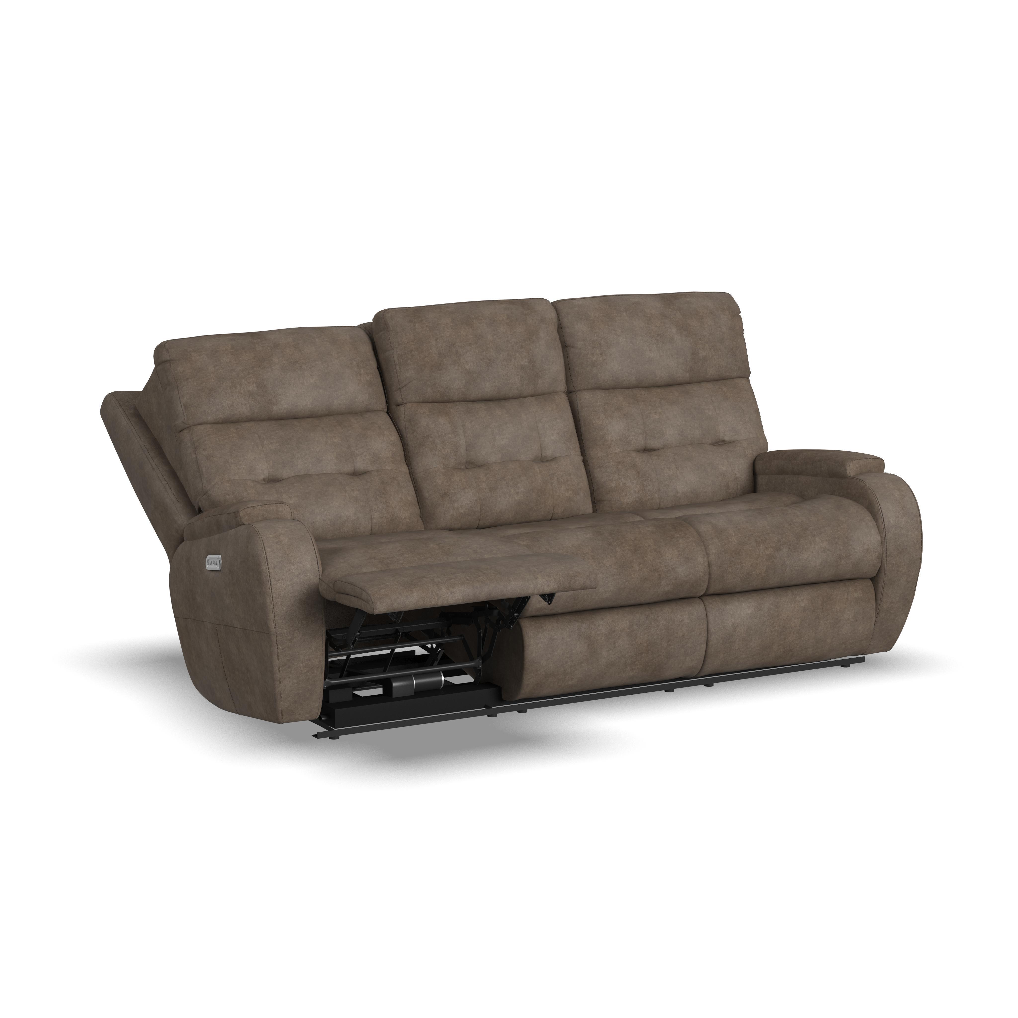 Strait - Leather Power Reclining Sofa With Power Headrests, gray, view 4