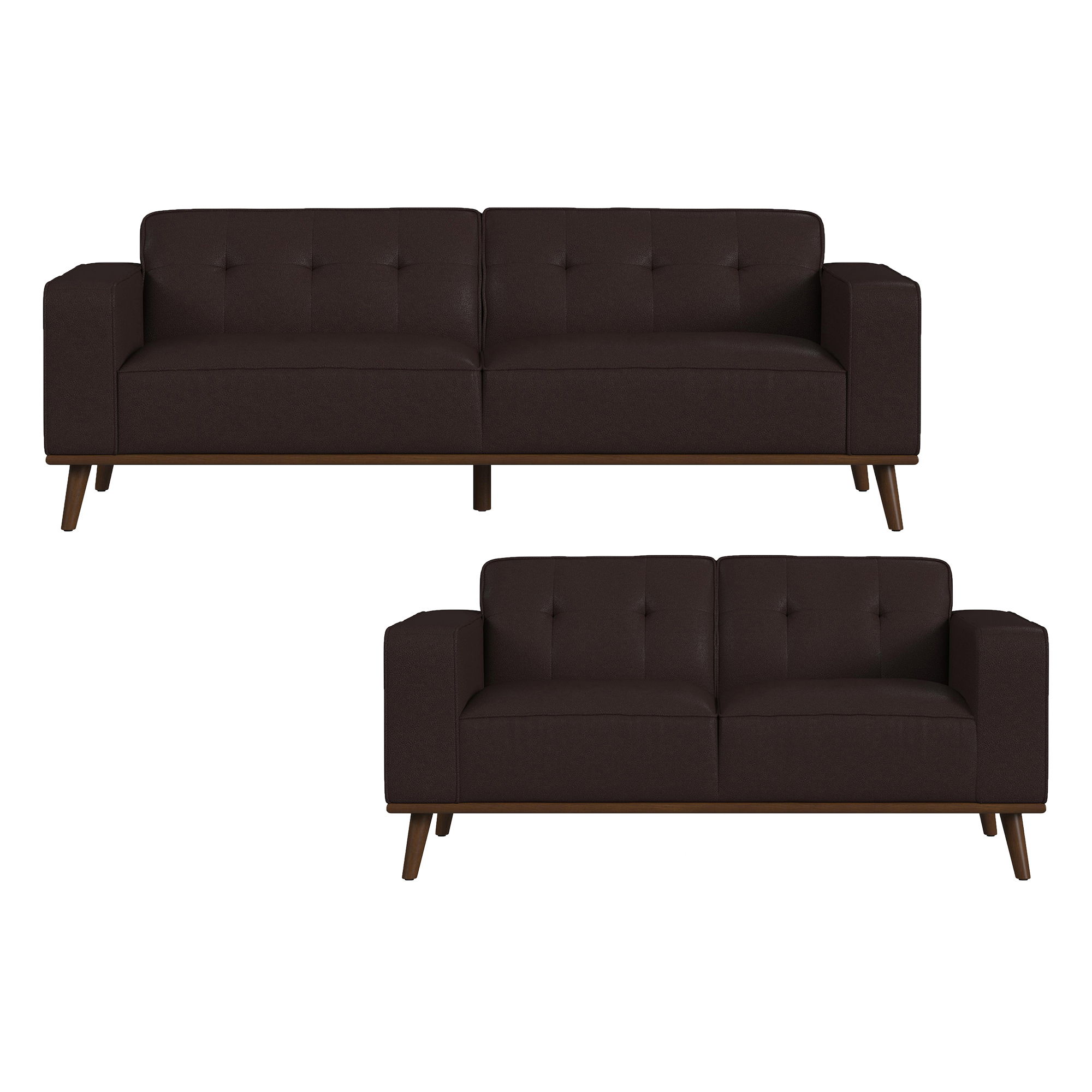 Destiny - Sofa & Loveseat - Pebble Brown