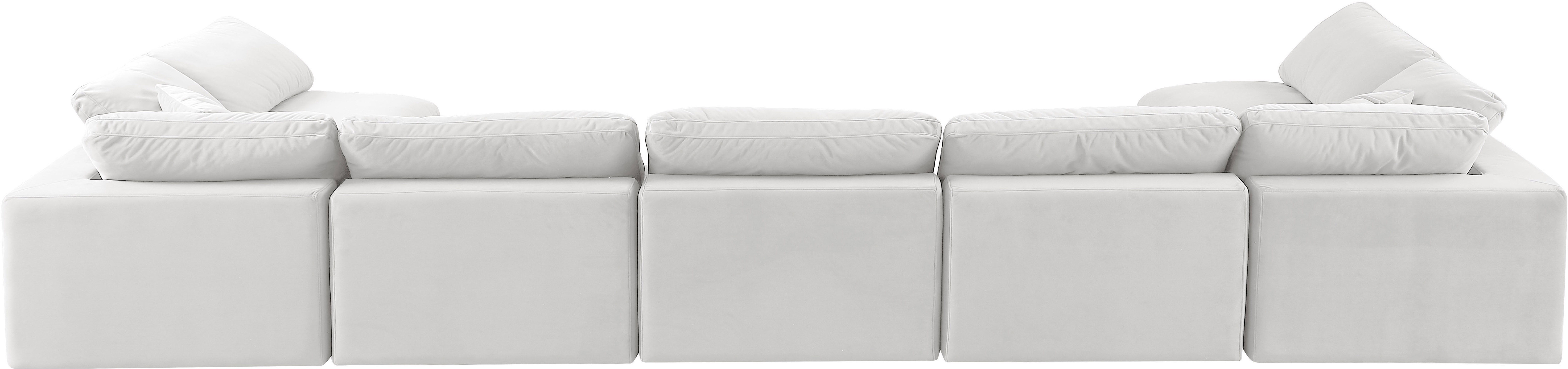 Comfy - 7 Piece Velvet Modular Armless Sectional - White