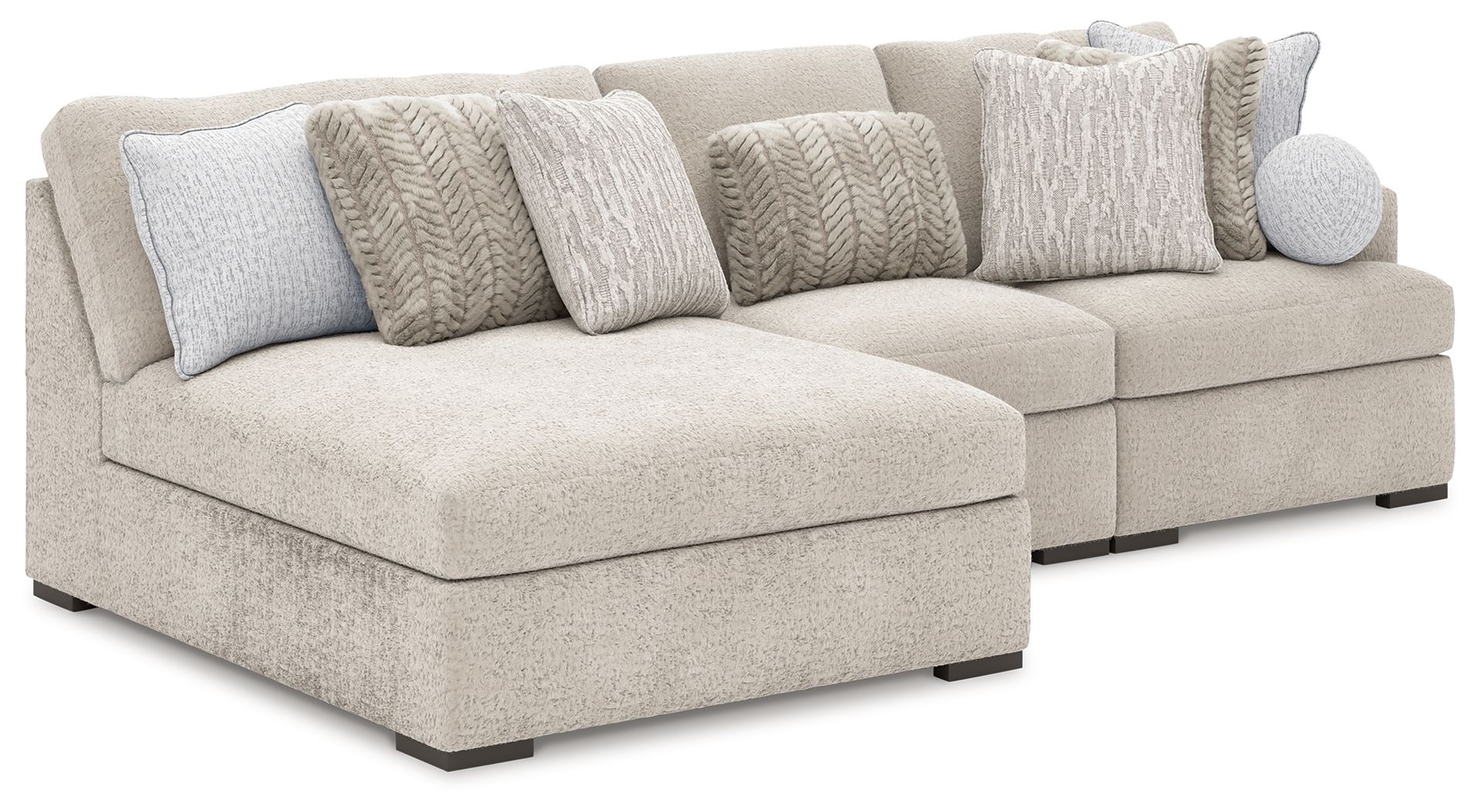 3 Pc · Sectional With Armless Chaise And RAF Corner Chair