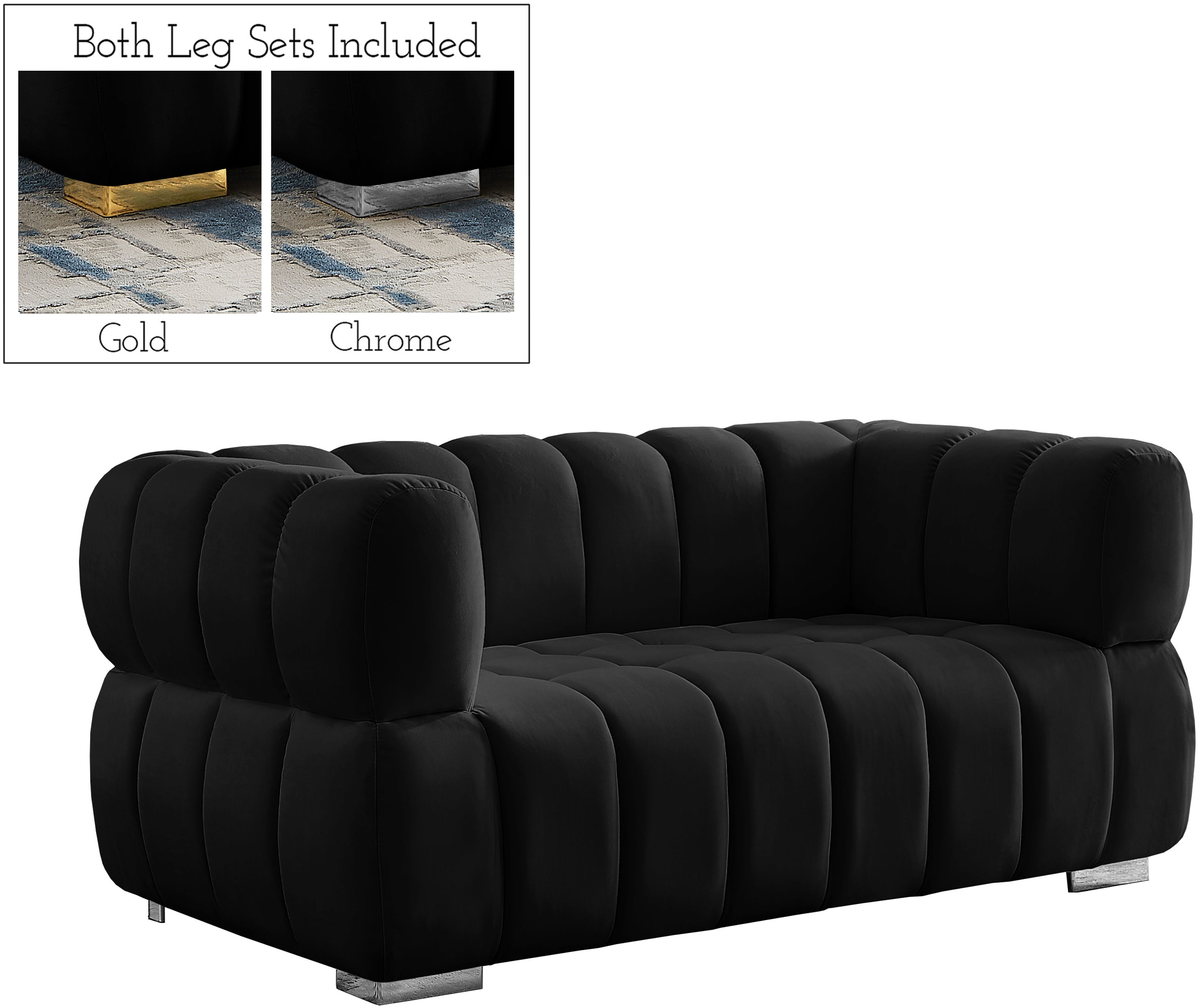 Gwen - Loveseat - Black