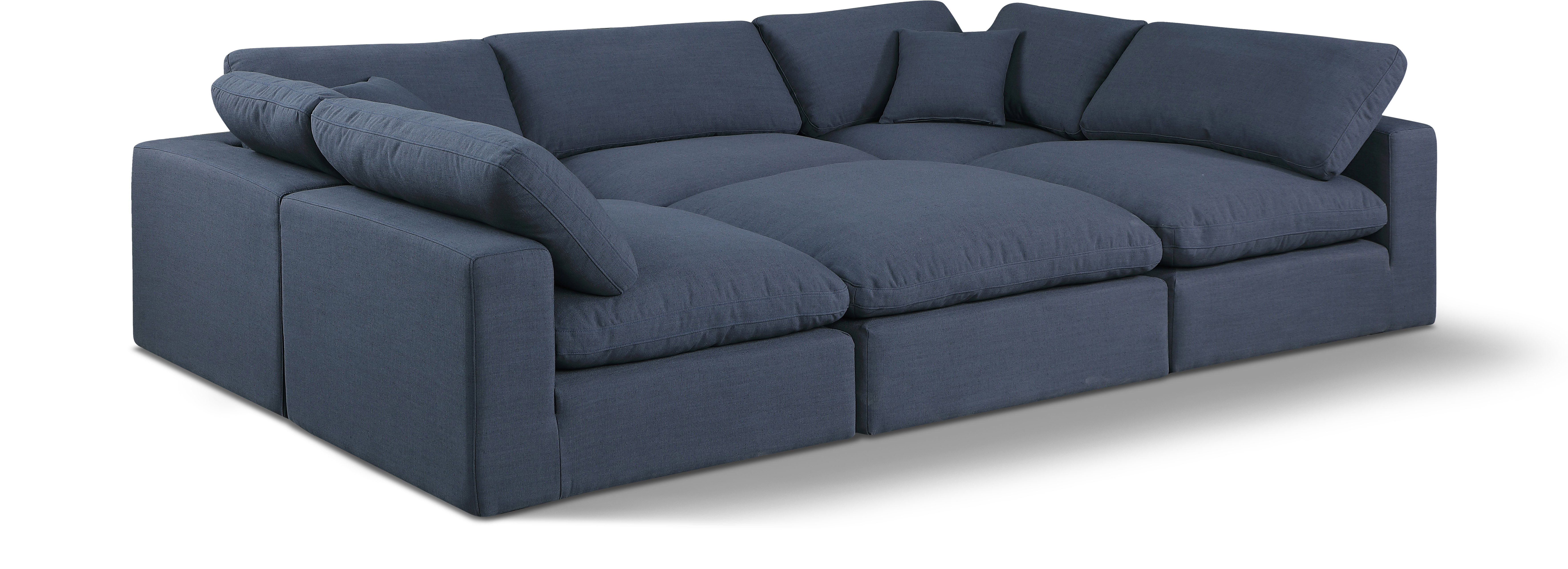 Comfy - 6 Piece Linen Sectional - Blue