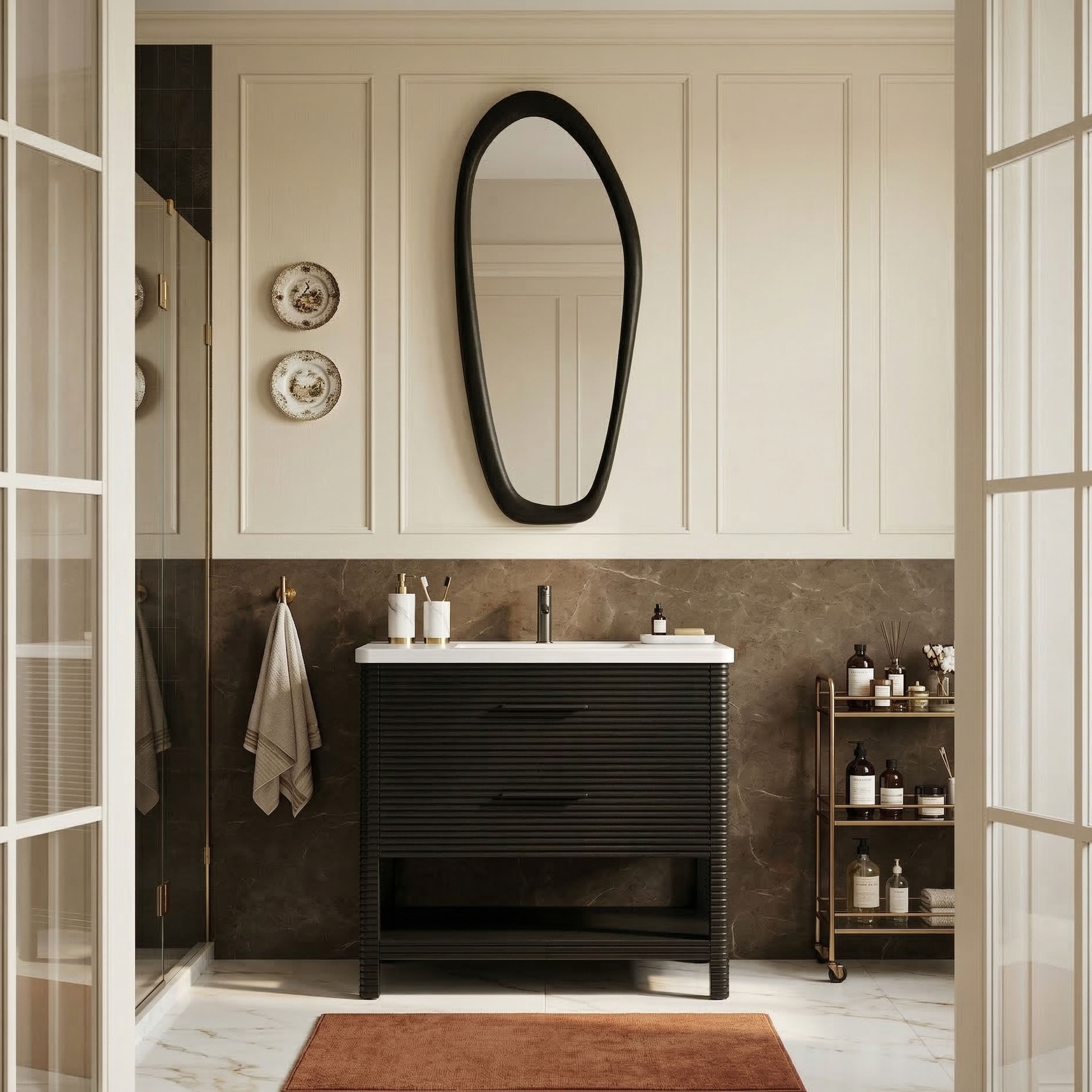 Oakwell - 36'' Bathroom Vanity - Black / White