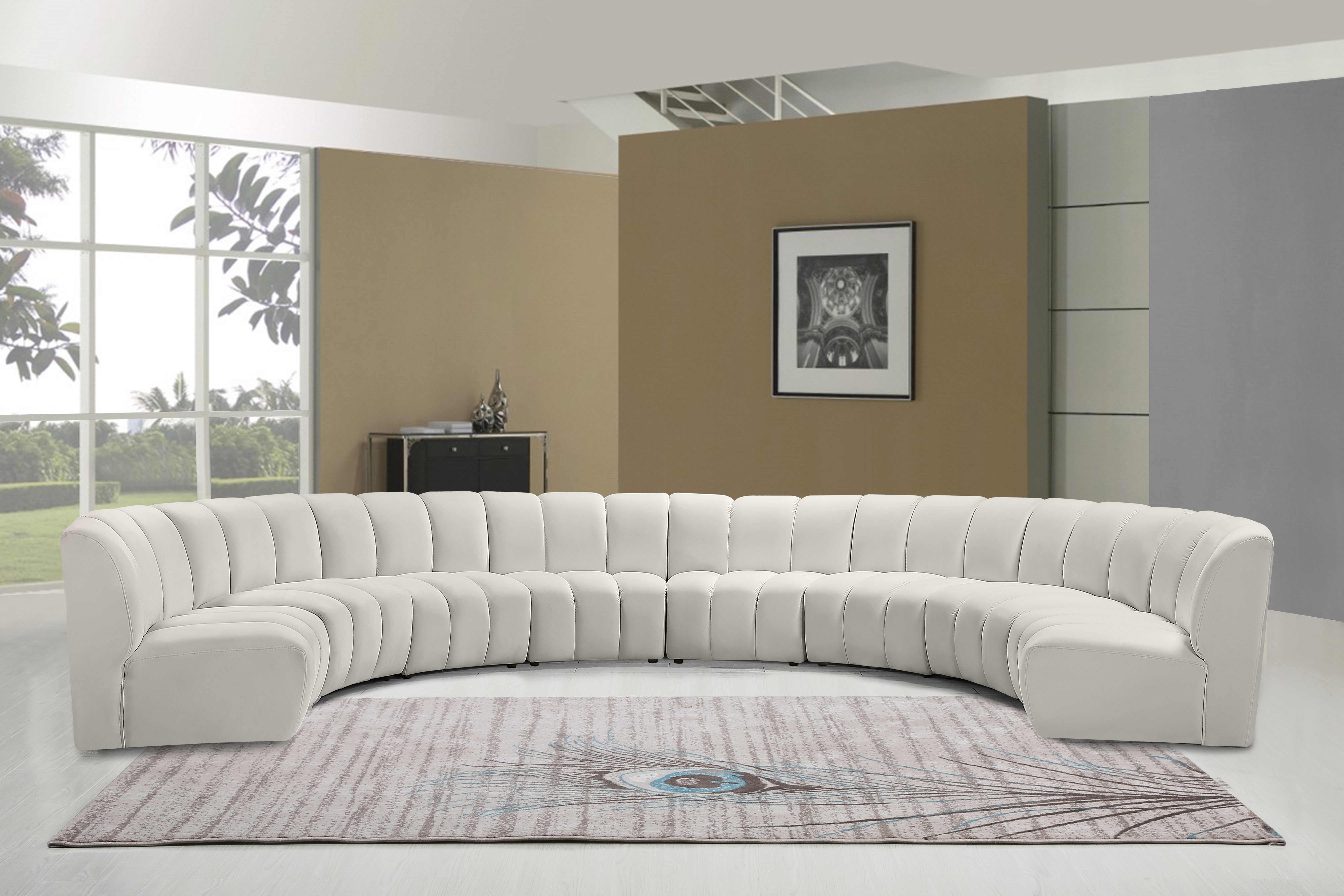Infinity - 8 Piece Fabric Modular Sectional - Cream