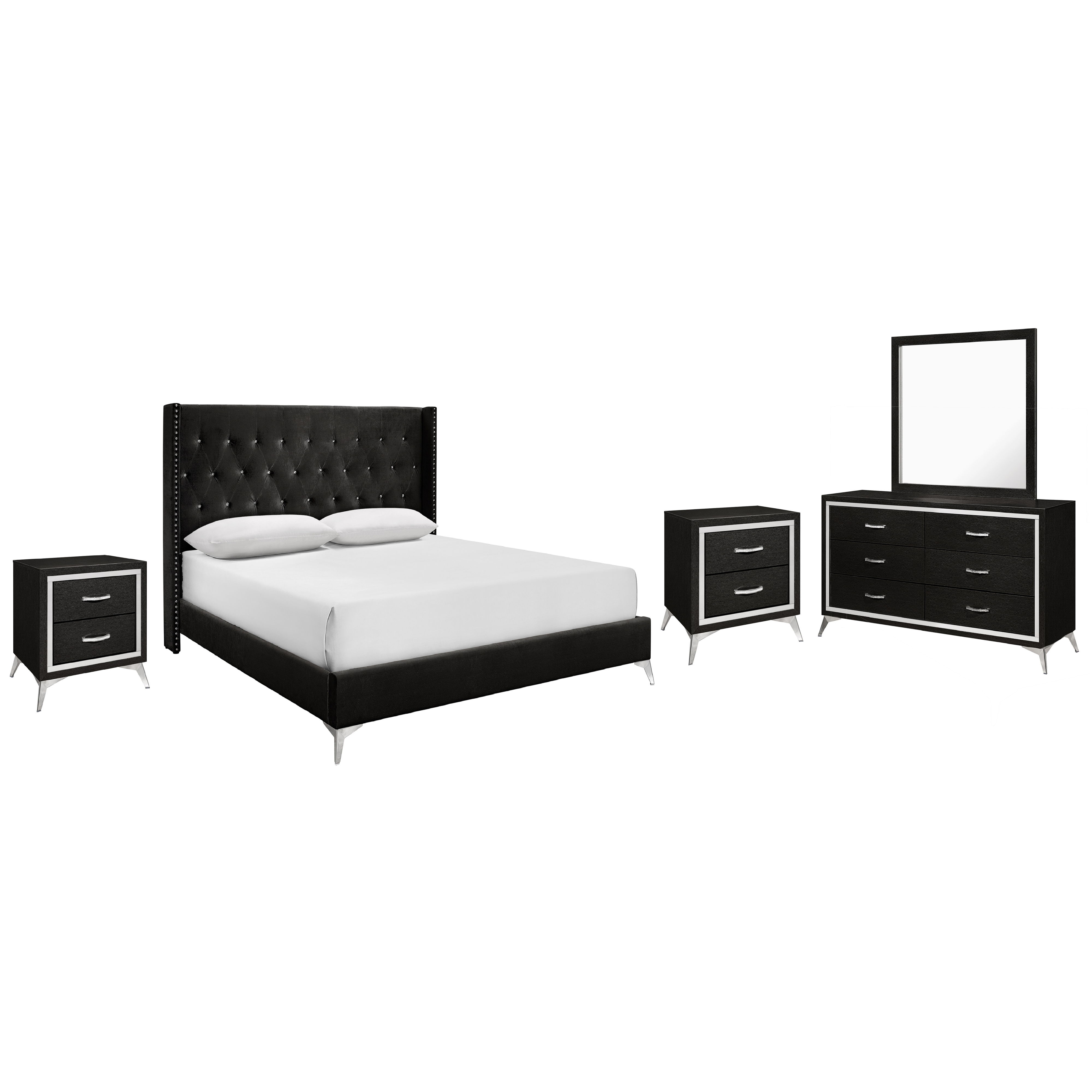 Eastern King · 5 Pc · Bed, Dresser, Mirror, 2 Nightstands
