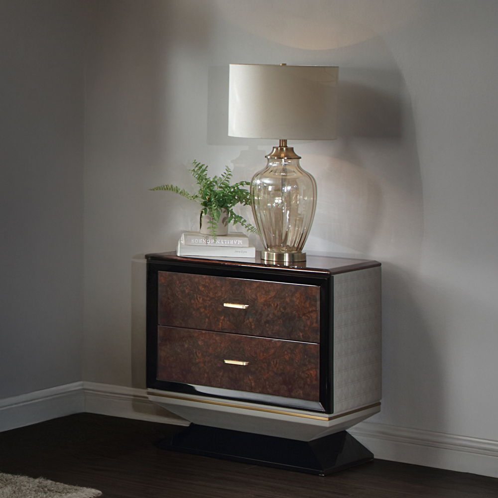 Jamonica - Nightstand With 2 Drawers - Dark Brown, dark brown
