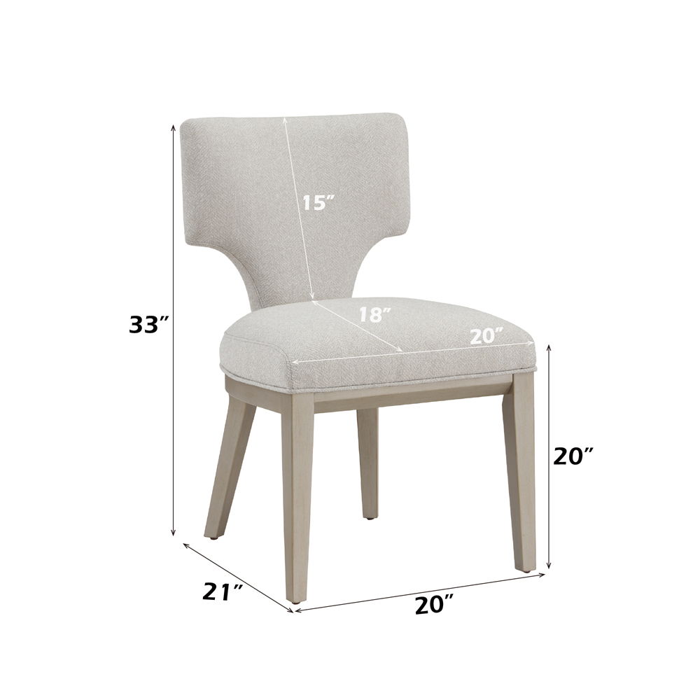 Kasa - Side Chair (Set of 2) - Linen & Champagne, white, view 6