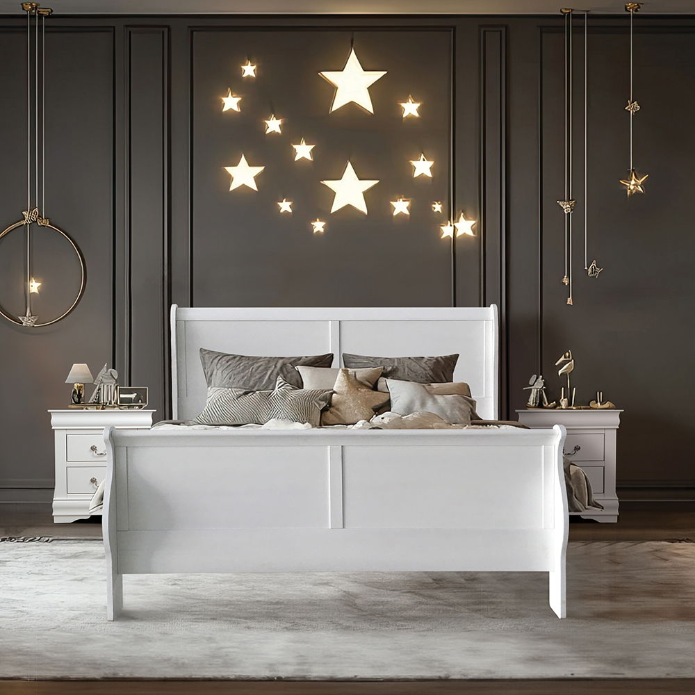 Louis Philippe III - Queen Bed - White, white, view 3