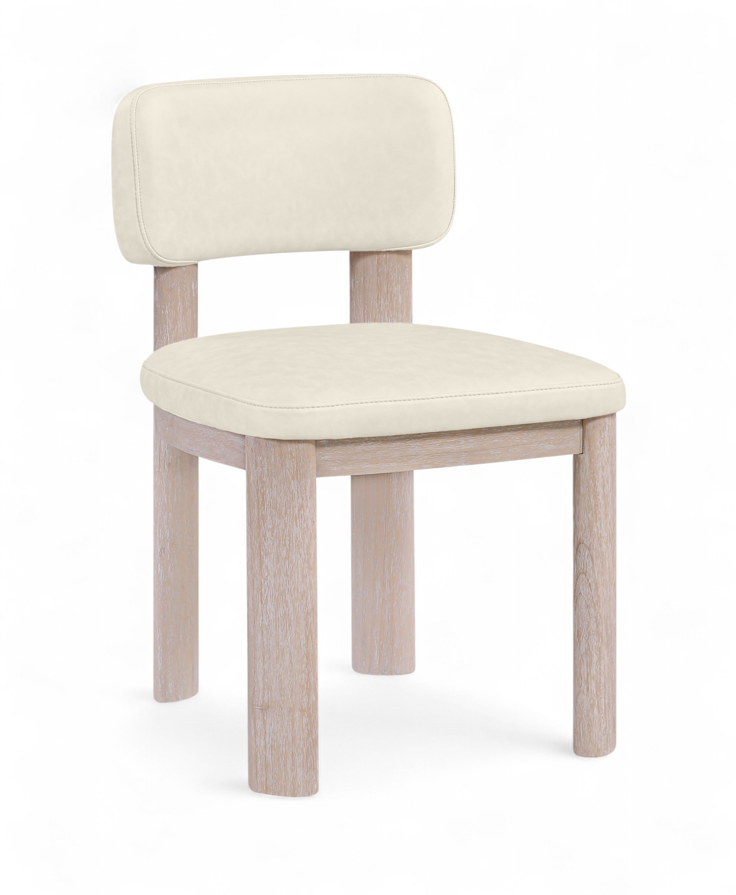 Paloma - Vegan Leather Upholstered Dining Chair (Set of 2) - Cream / Rich Natural