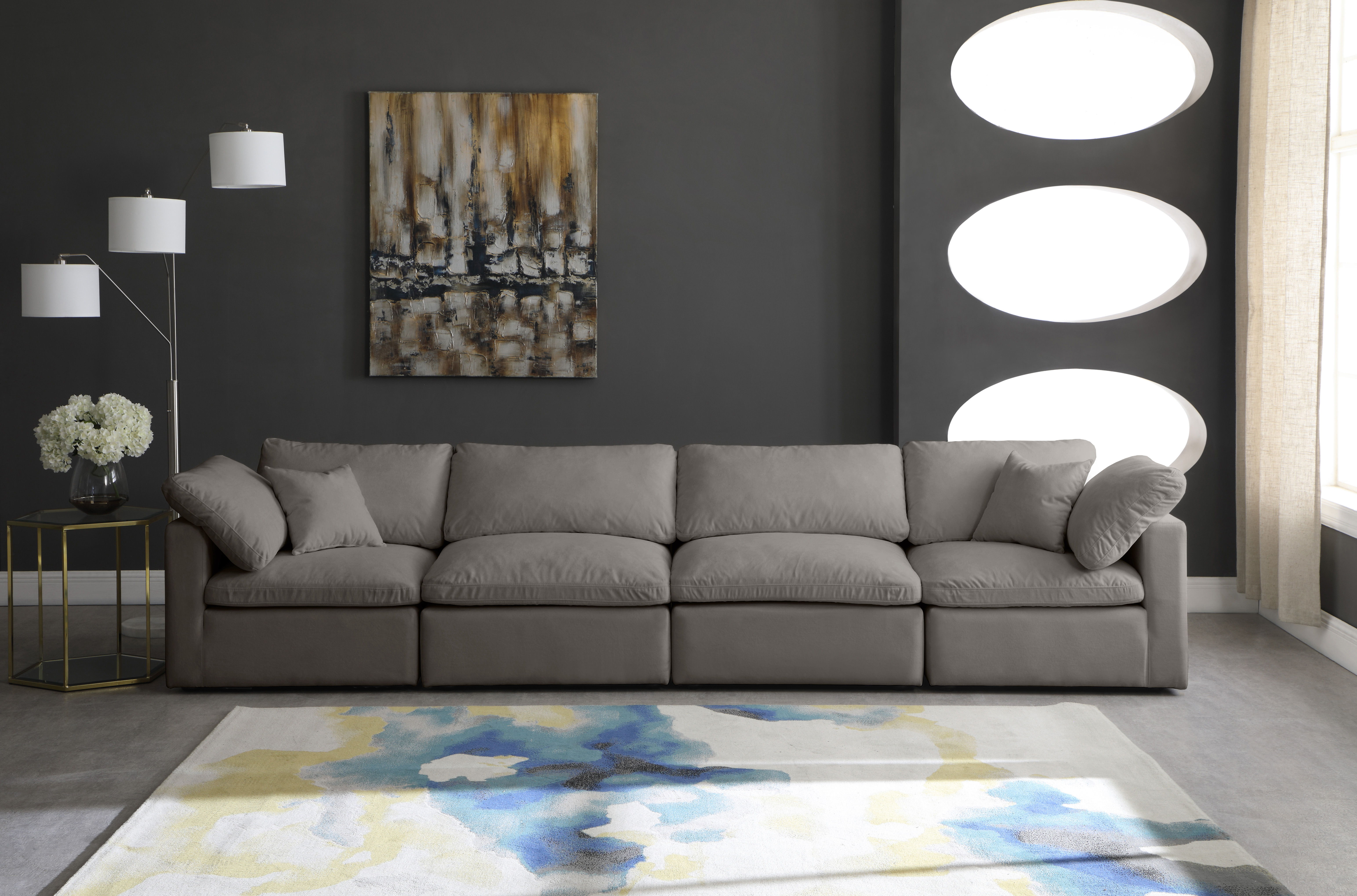 Plush - 4 Piece Modular Sofa - Gray