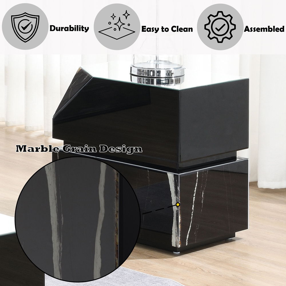 Drisana - End Table - Black Mirrored, black, view 6