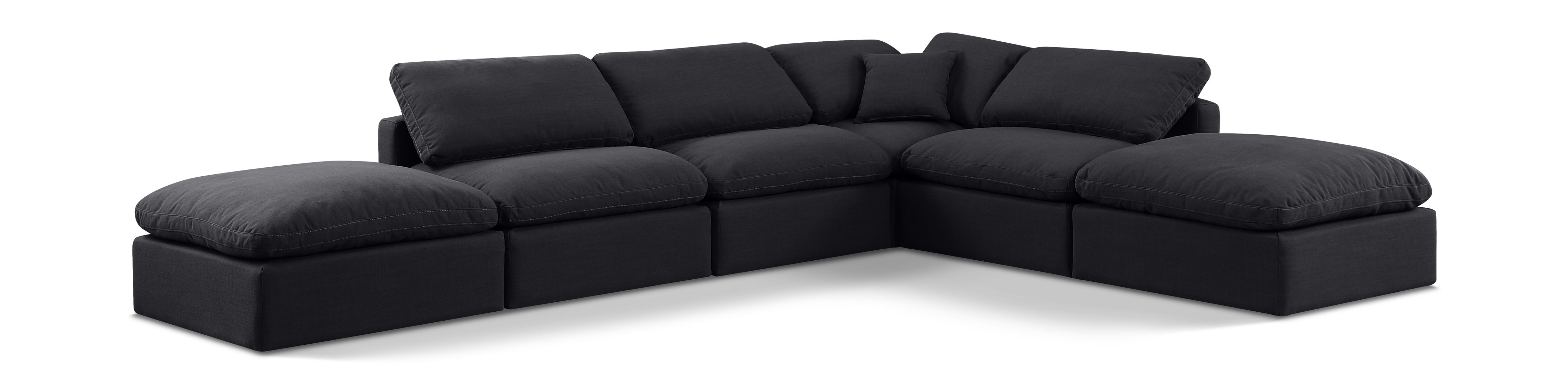 Indulge - Linen 6 Piece Modular Armless Sectional - Black