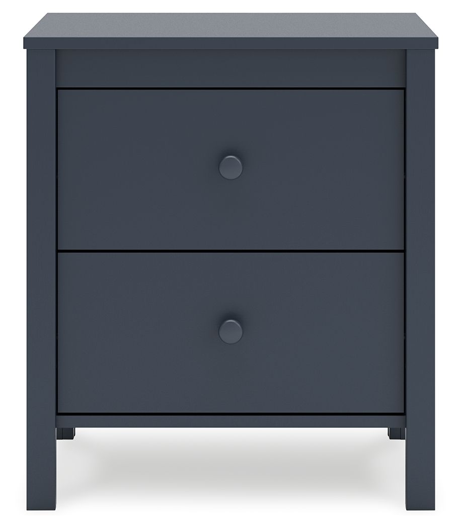 Simmenfort - Two Drawer Night Stand - Navy Blue, blue, view 5