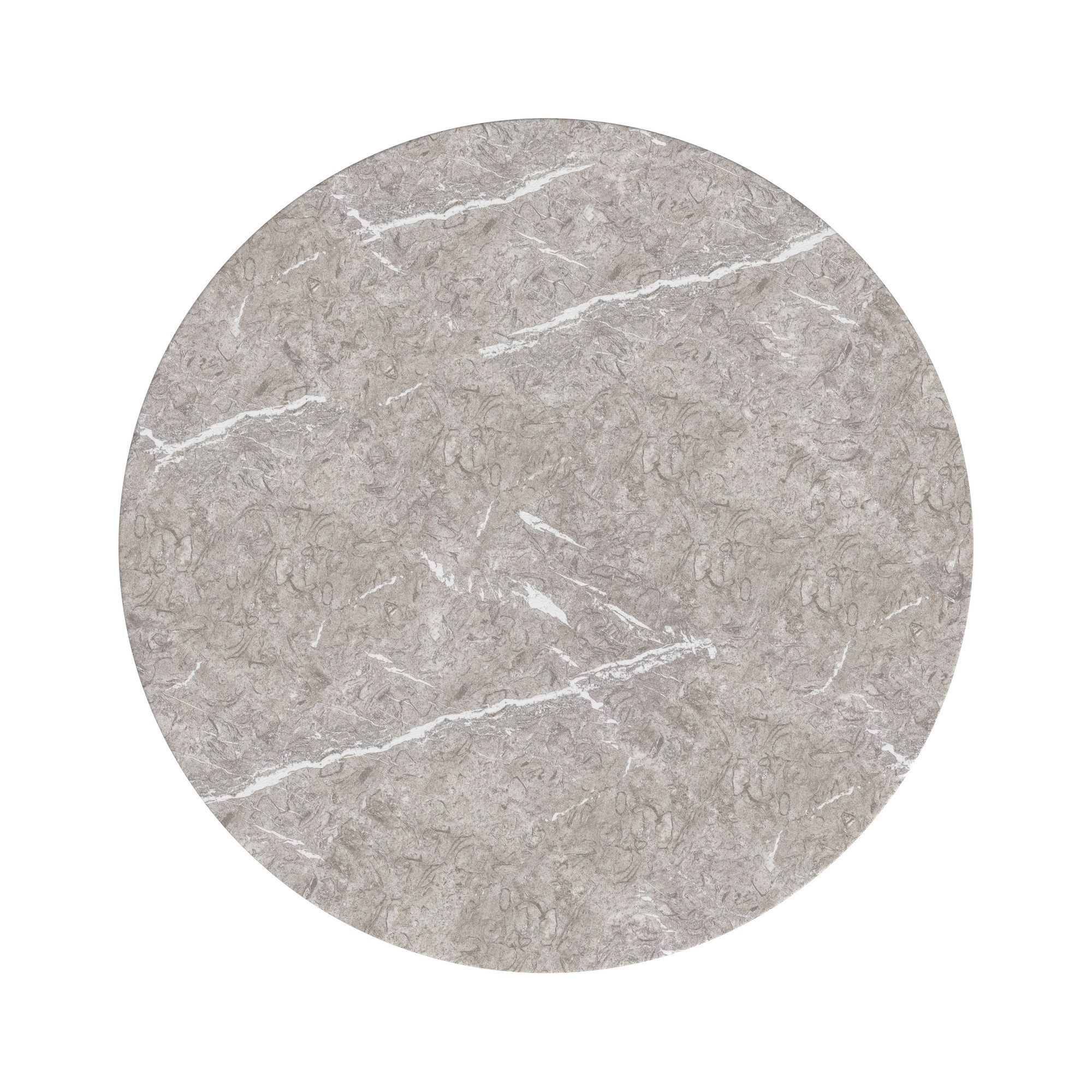 Oregon - Round Counter Table With Faux Marble Top - Black / Gray