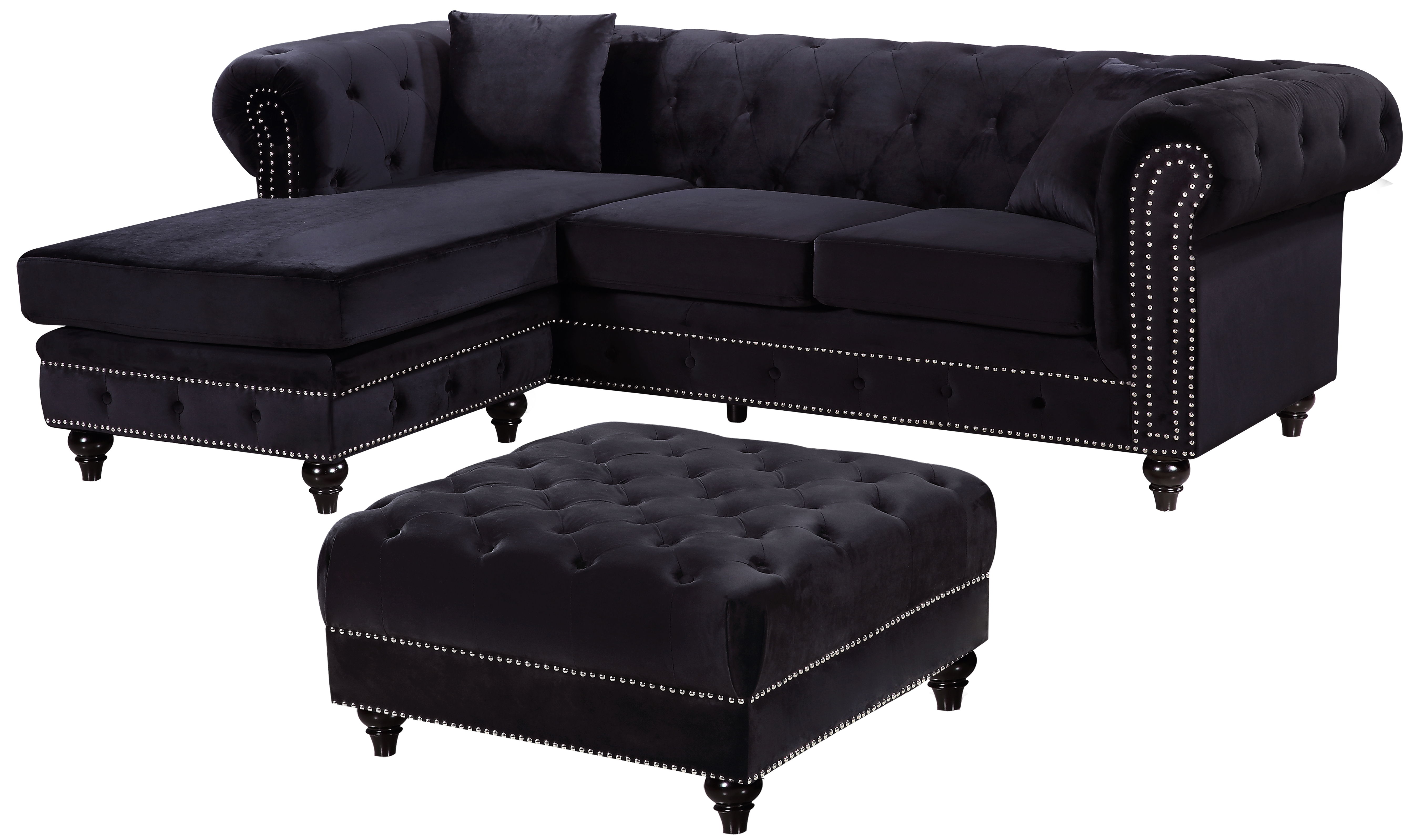 Sabrina - 2 Piece Reversible Sectional - Black