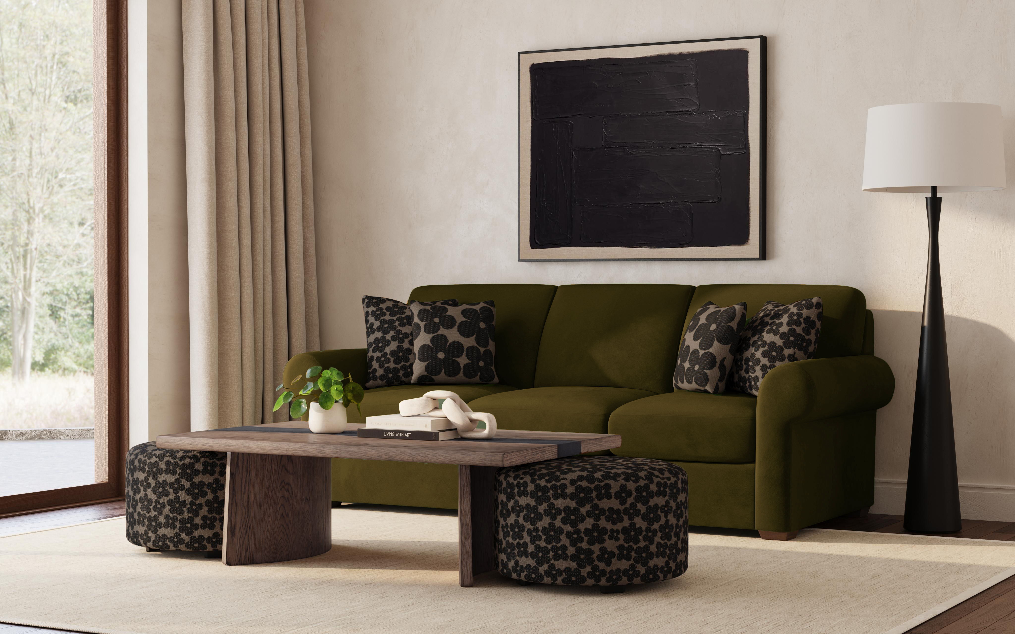 Pouf - Fabric Cocktail Ottoman, black, view 7