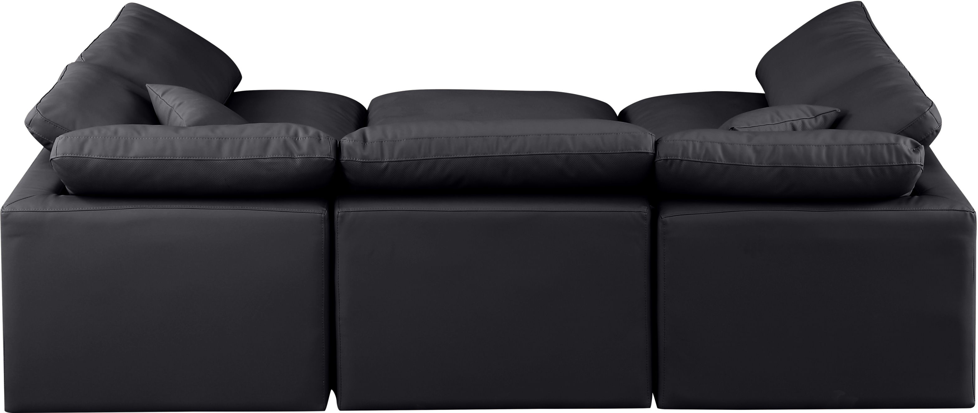 Indulge - Faux Leather 6 Piece Modular Sectional - Black