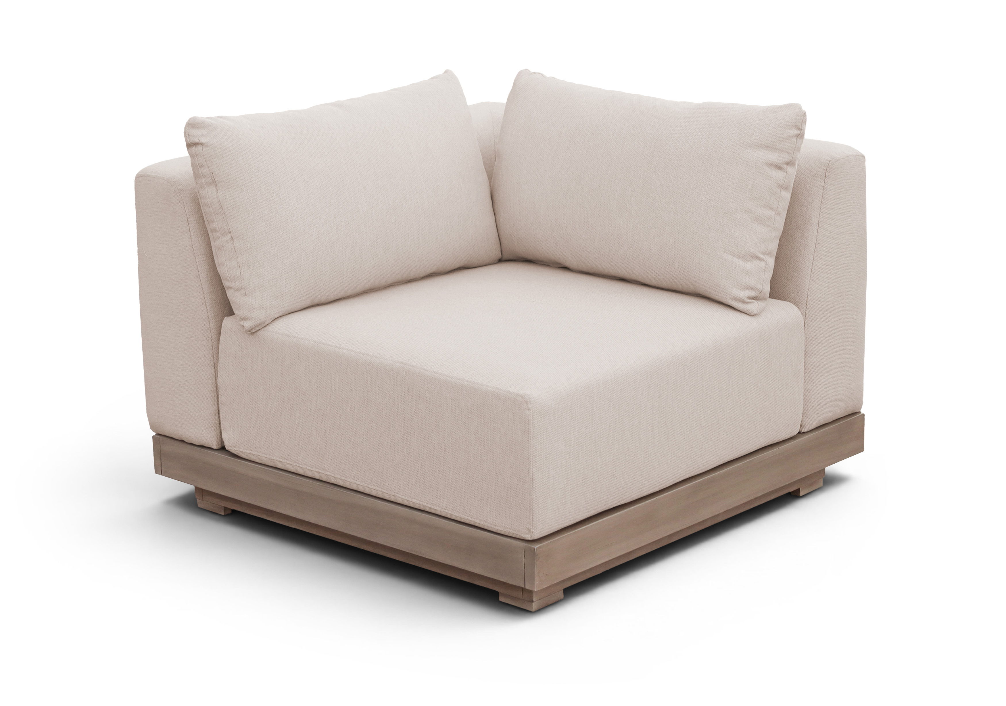 Solace - Olefin Performance Fabric Outdoor Patio Modular Corner Chair - Beige