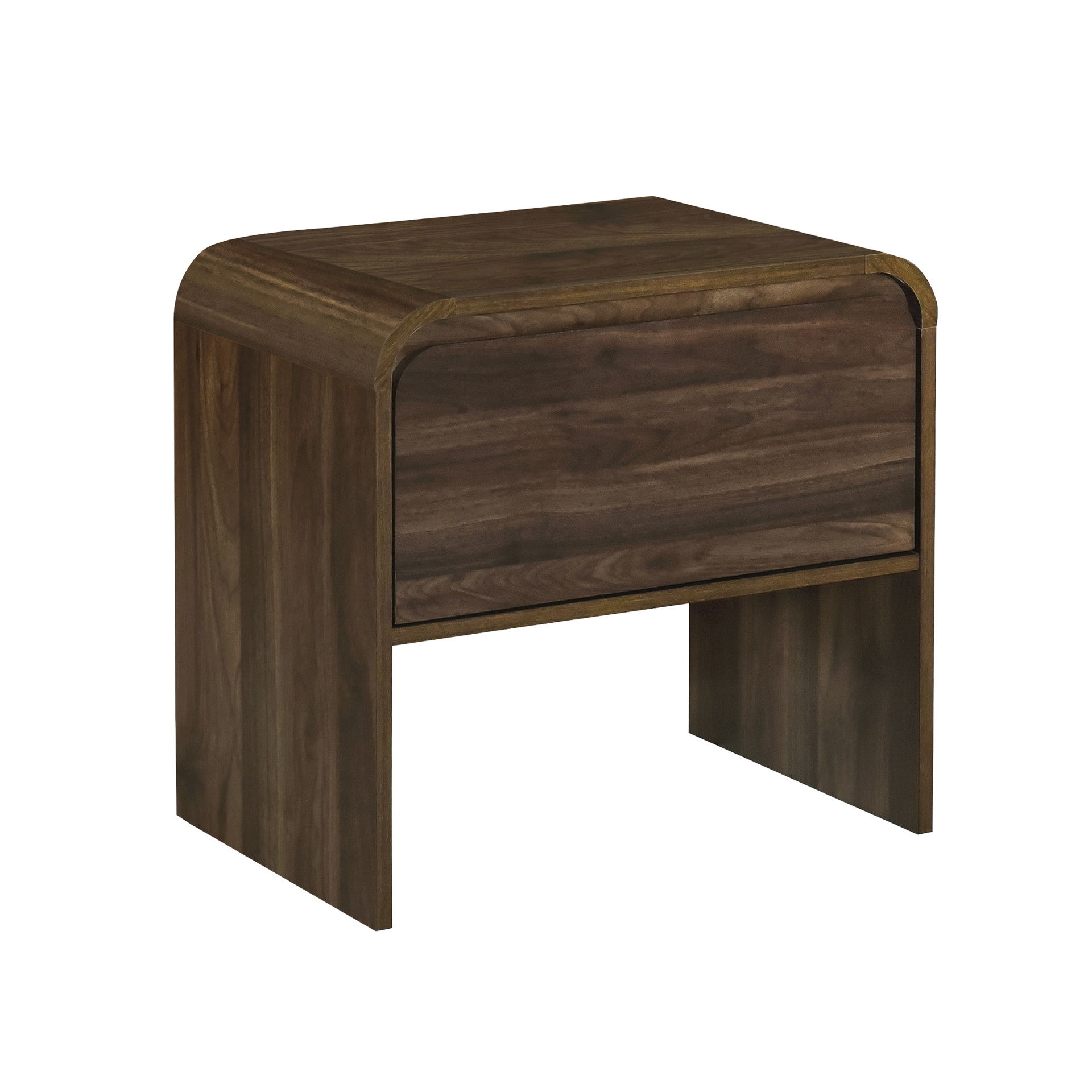 Mara - One Drawer End Table / Bedside Table - Walnut