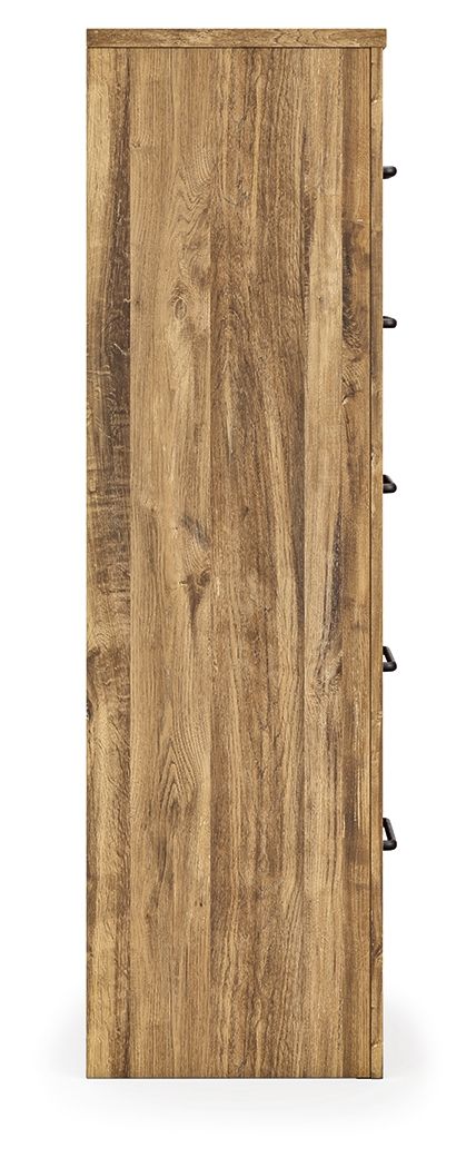 Ashley Furniture Maystonna - Five Drawer Chest - Brown - Image 8