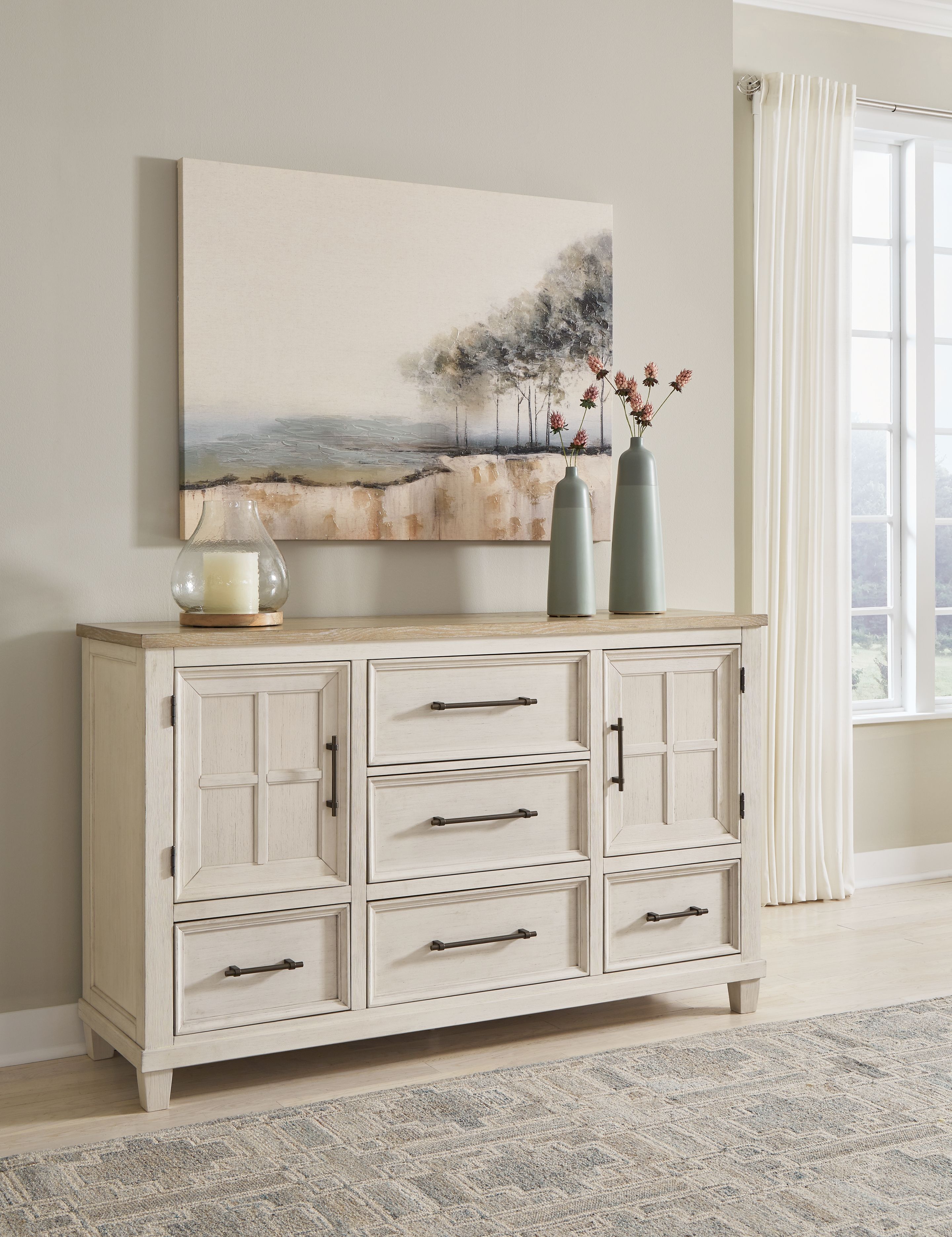 Ashley Furniture Shaybrock - Dresser - Antique White / Brown - Image 6