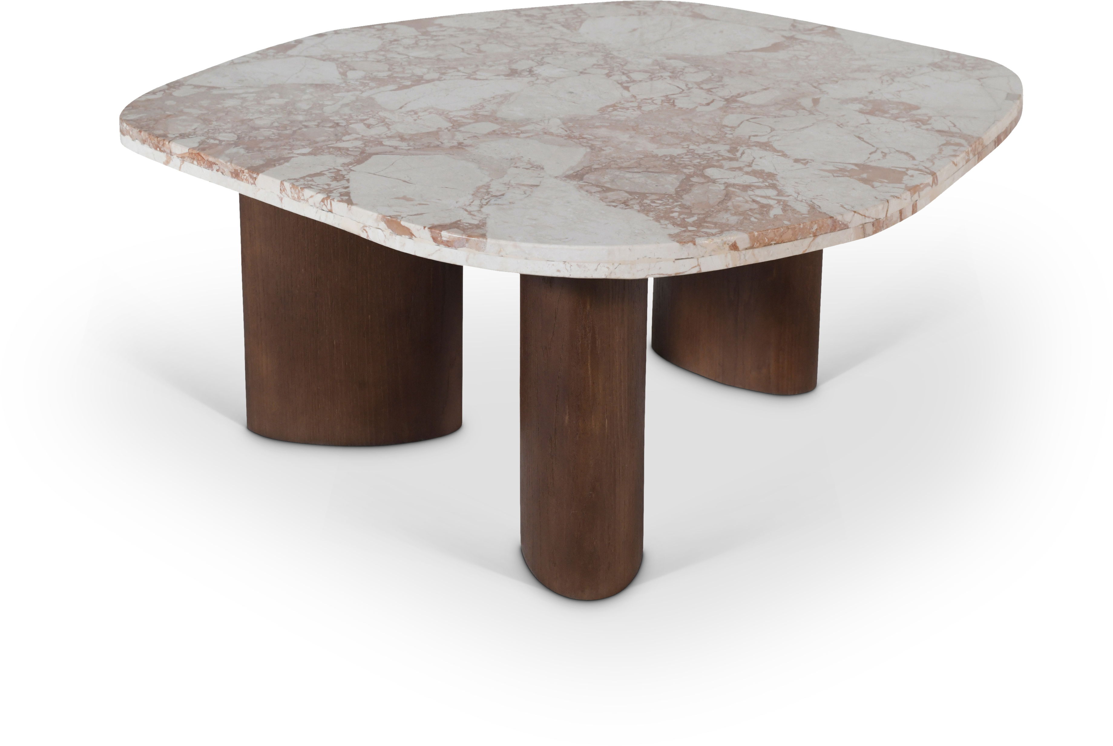 Puglia - Marble Top And Oak Wood Base Coffee Table - Cream