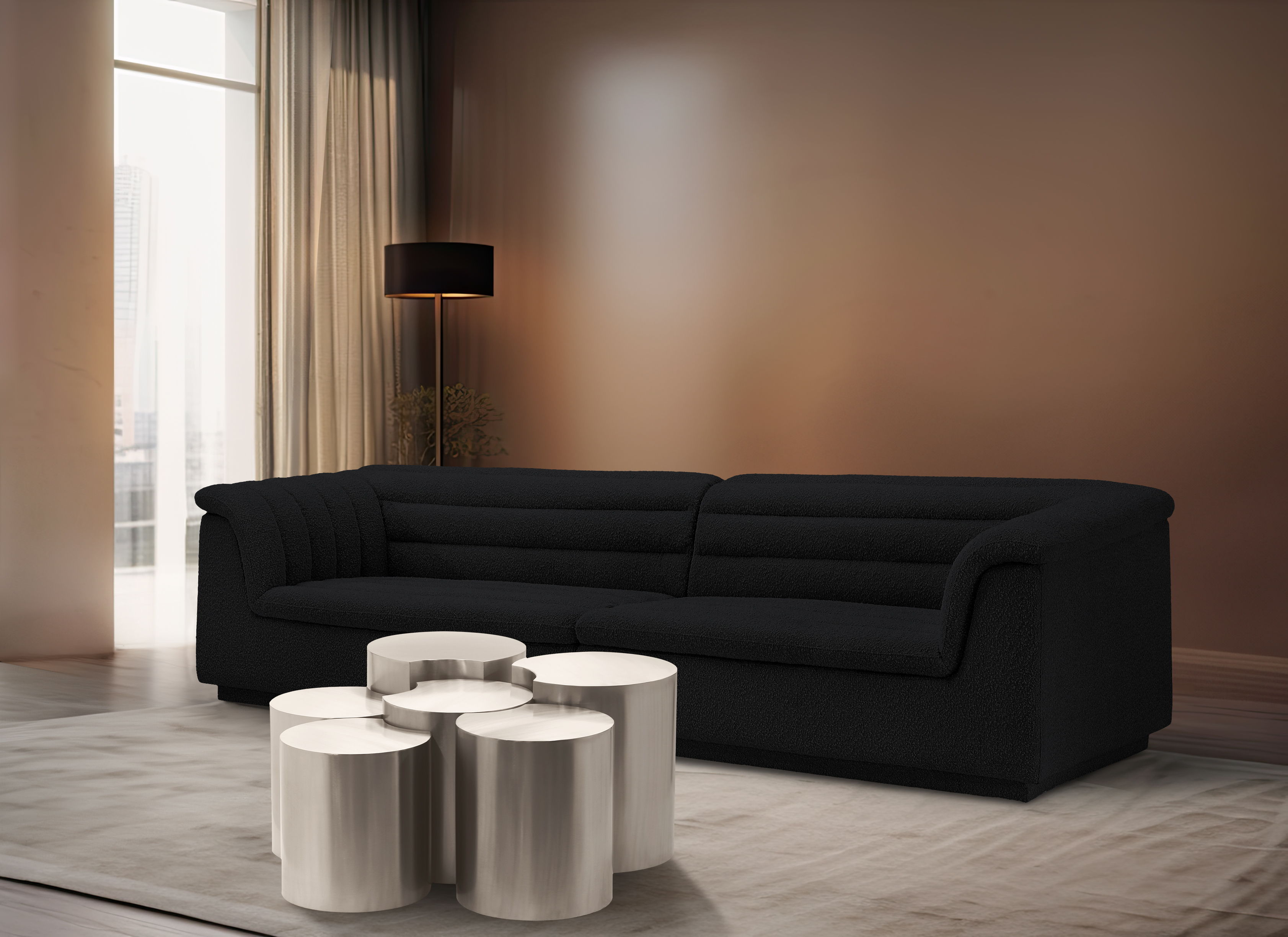Dimple - 6 Piece Modular Coffee Table - Silver