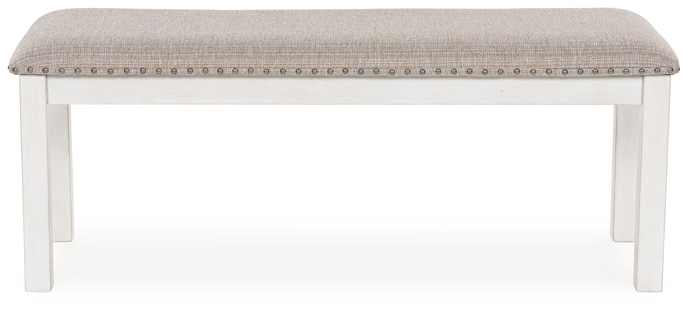 Ashley Furniture Robbinsdale - Large Upholstered Dining Room Bench - Antique White - Image 3