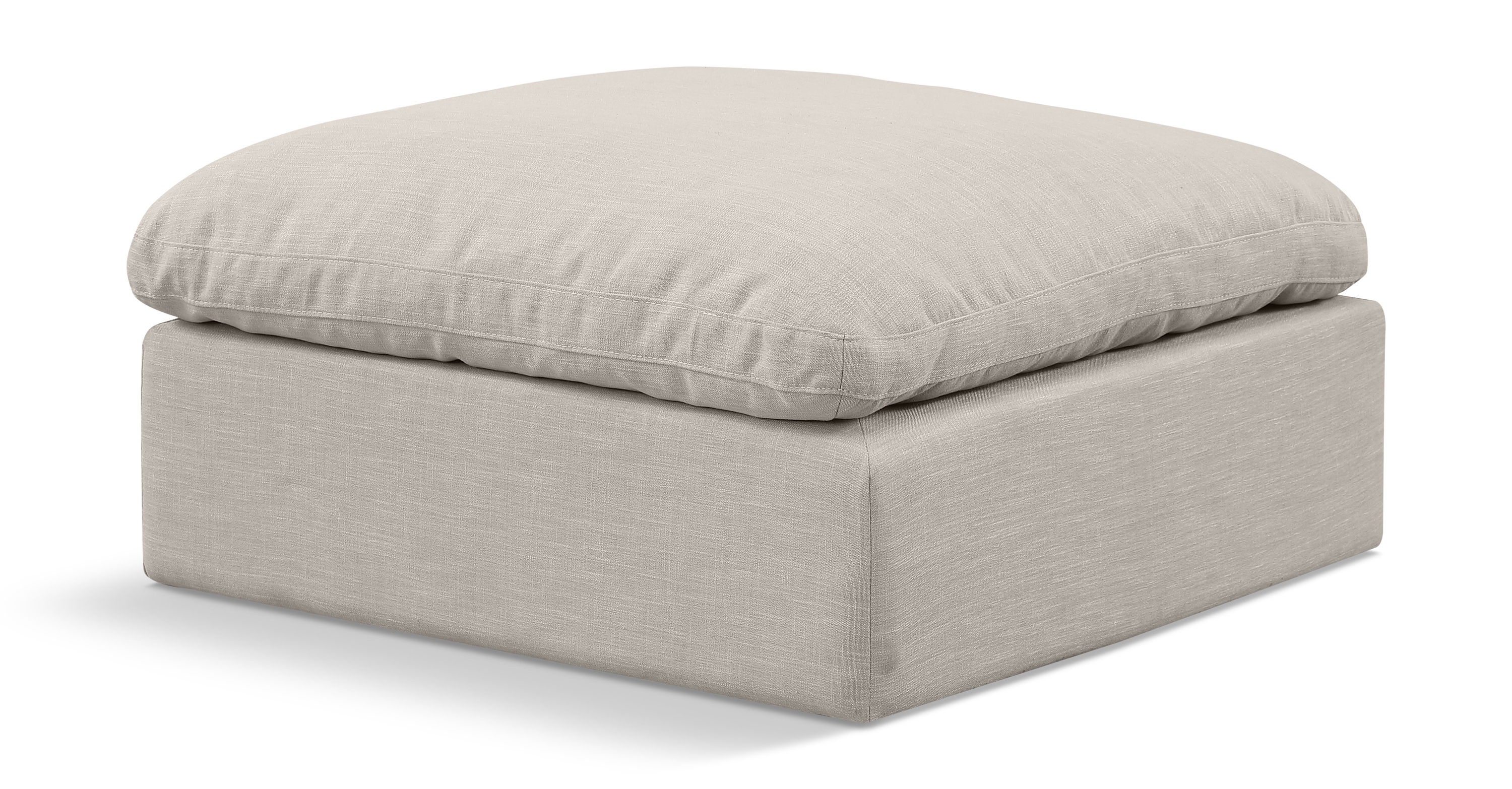 Indulge - Linen Ottoman - Beige
