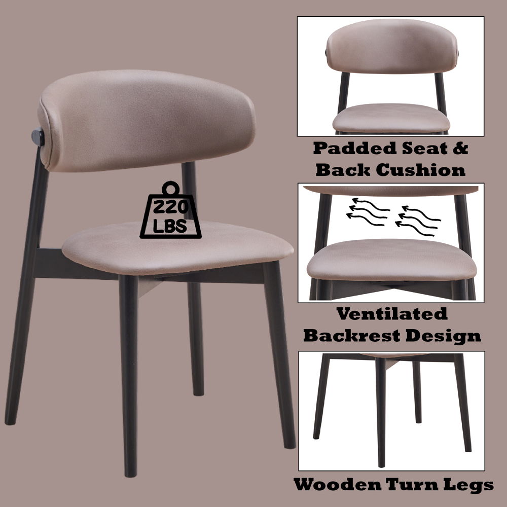 Lanae - Side Chair (Set of 2) - Coffee Polish Microfiber & Black, black, view 6