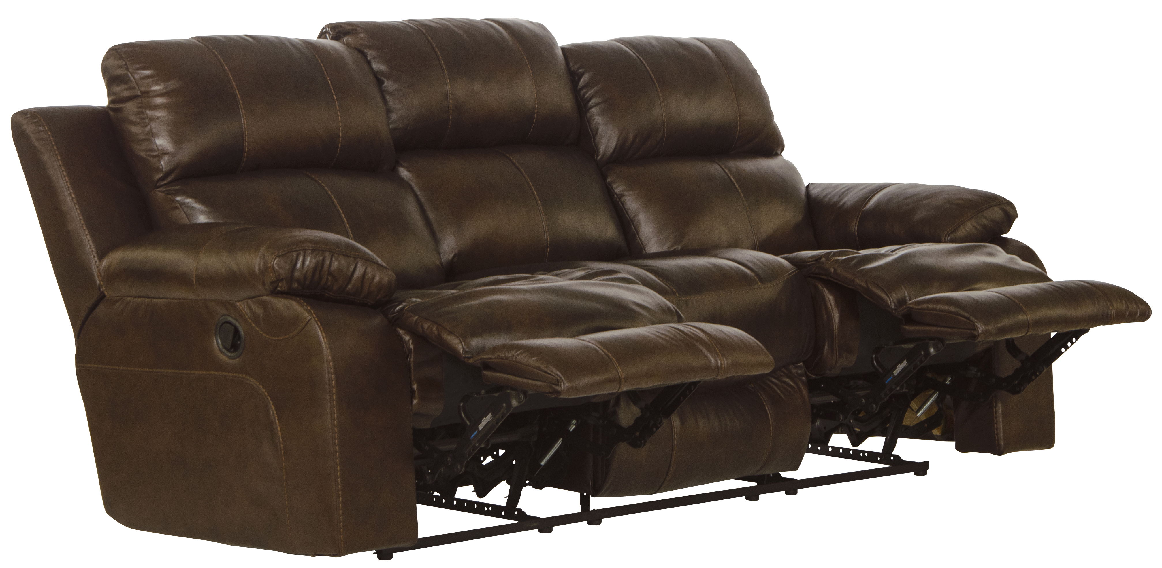 Positano - Top Grain Italian Leather Reclining Sofa - Cocoa
