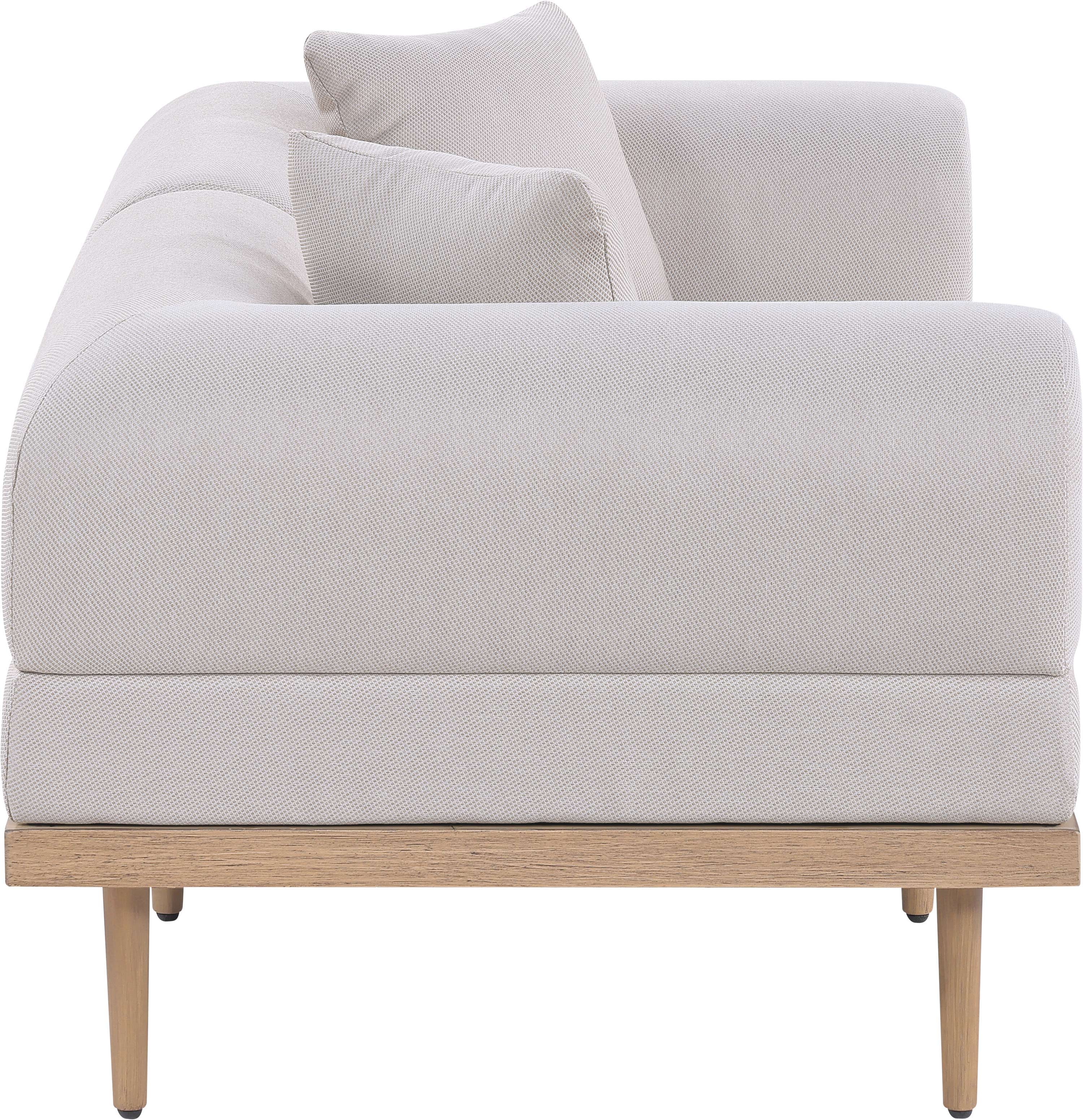 Laguna - 2 Piece Resilient Water Resistant Fabric 71" Upholstered Outdoor Patio Modular Loveseat - Beige