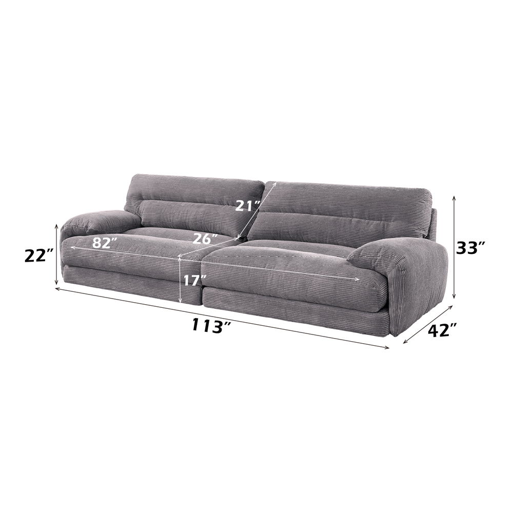 Cadenza - Sofa - Gray Corduroy, gray, view 7