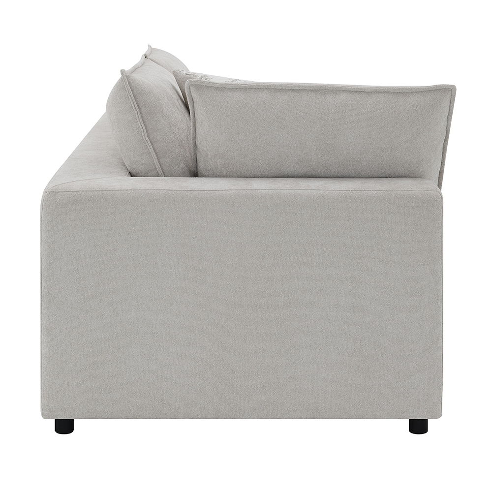 Marisa - Modular Left Facing Loveseat With 2 Pillows - Beige Boucle, beige, view 2