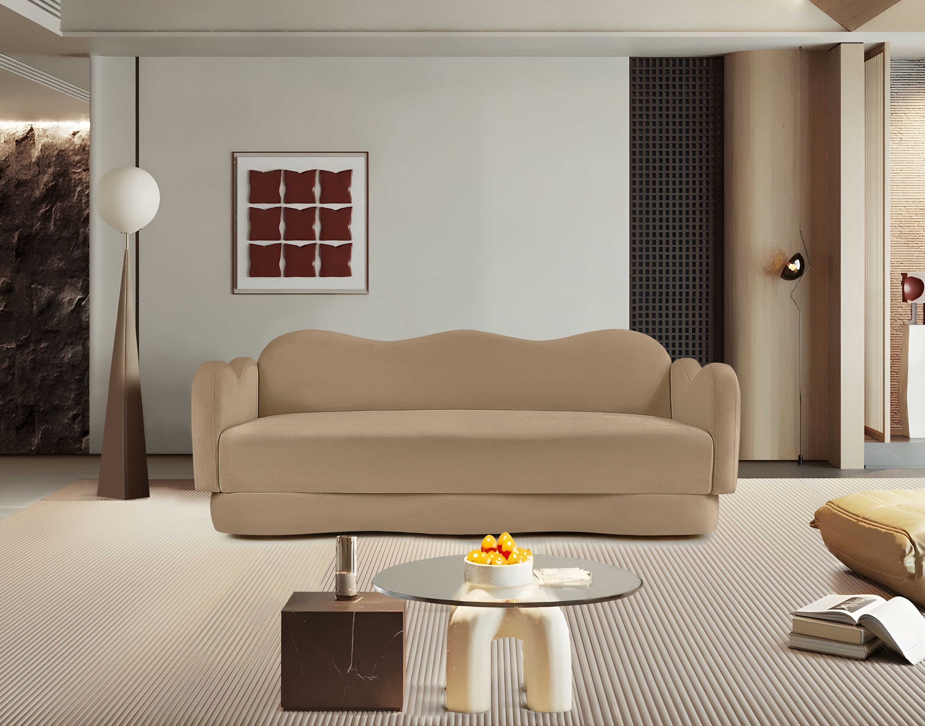 Bloom - Velvet Sofa - Camel