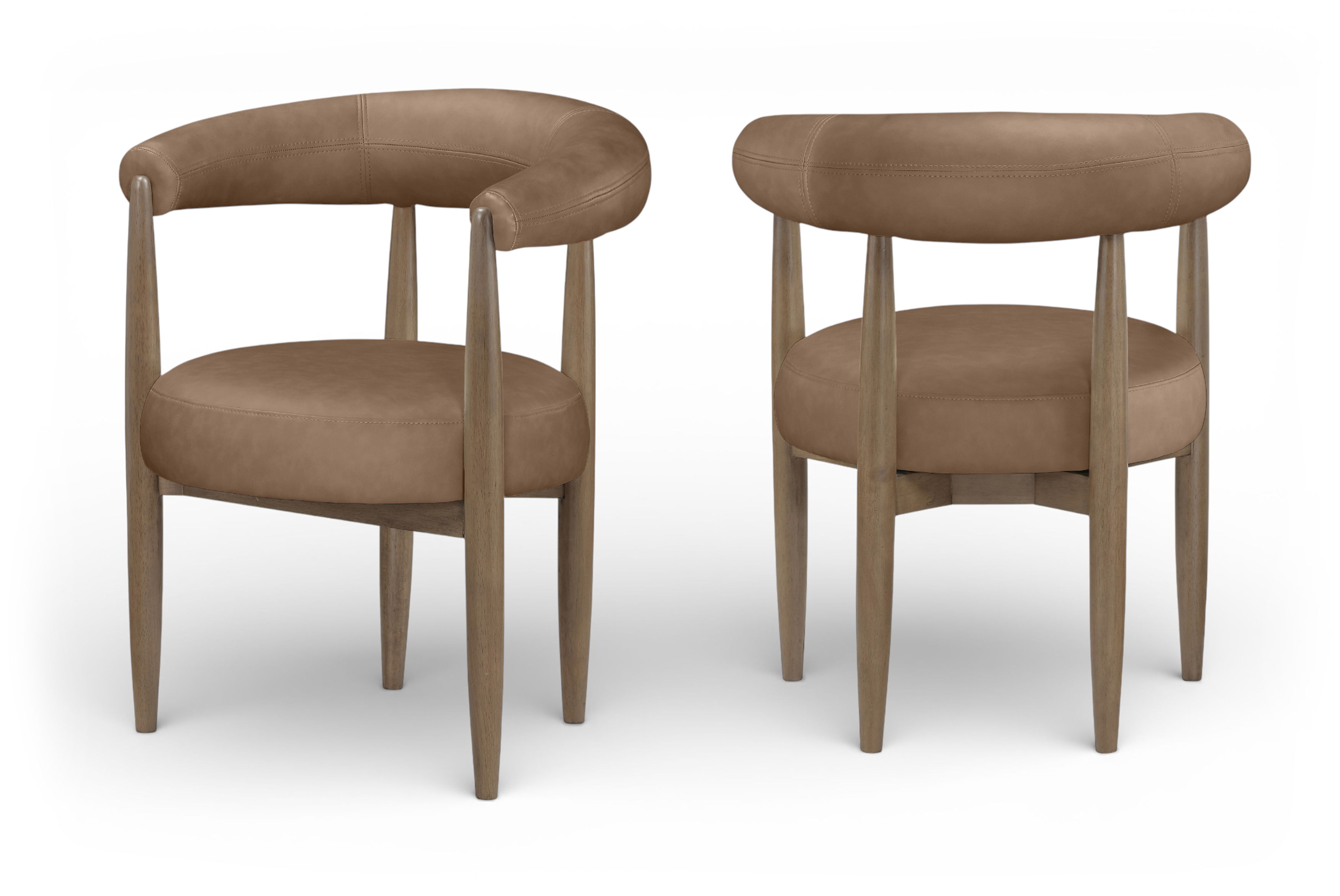 Sable - Vegan Leather Upholstered Dining Chair (Set of 2) - Brown