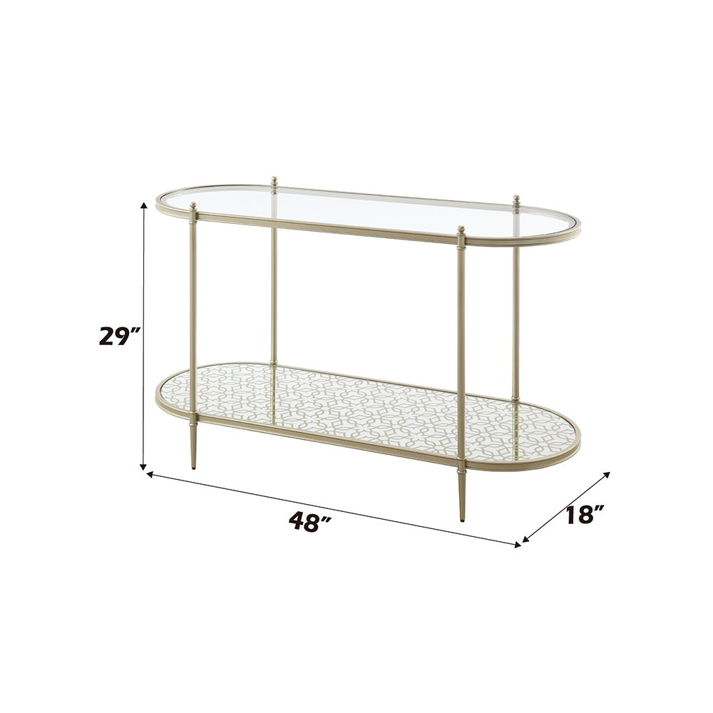 Zaba - Sofa Table - Glass Top & Champagne, silver, view 5