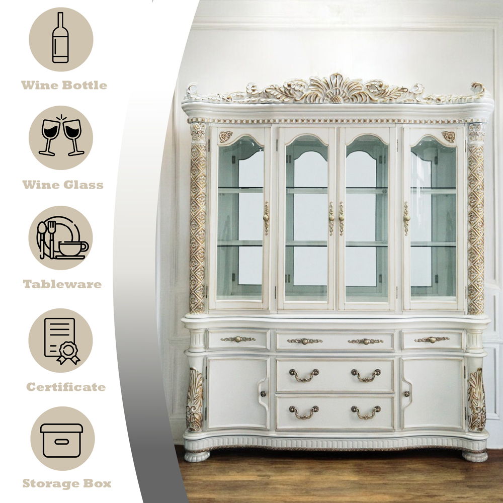 Vendome - Buffet & Hutch - Antique Pearl, white, view 7