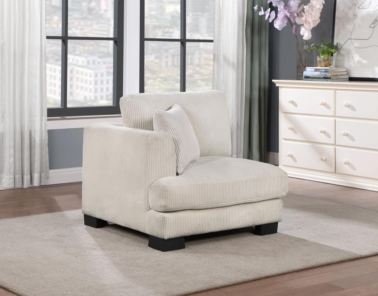 U255 - Left Chair With Pillow - Beige