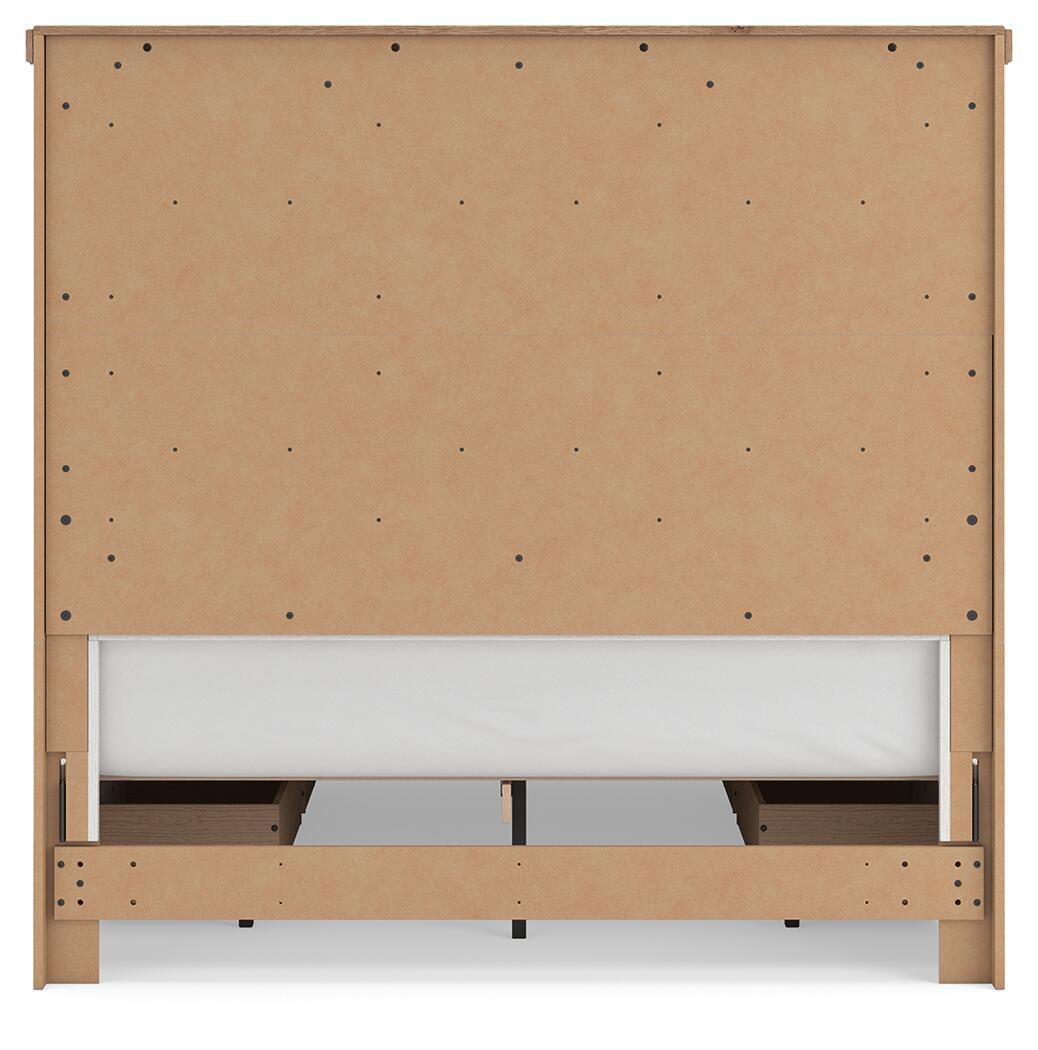 Ashley Furniture Savonport - Queen Panel Bed With 2 Under Bed Storage Units - White / Brown - Image 9