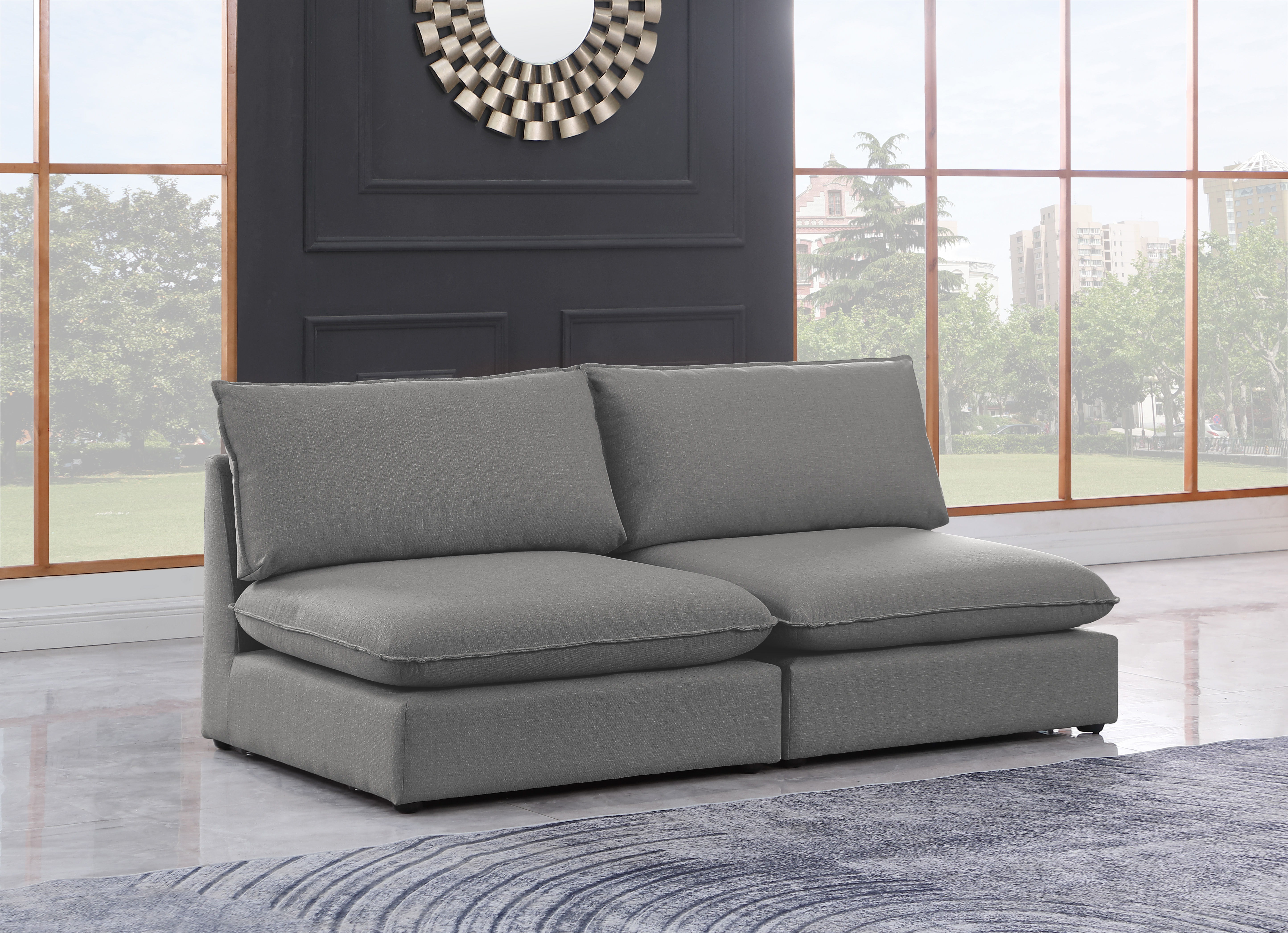 Mackenzie - 2 Piece Modular Armless Sofa - Gray