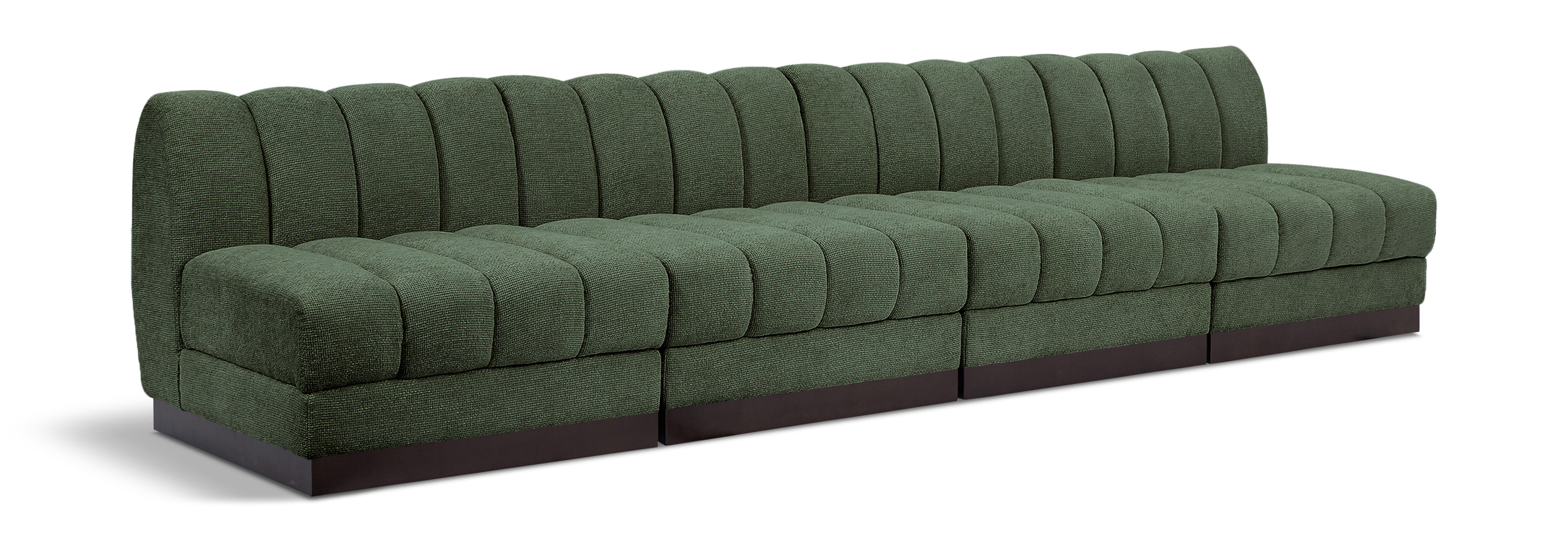 Quinn - 4 Seat Modular Armless Sofa - Green