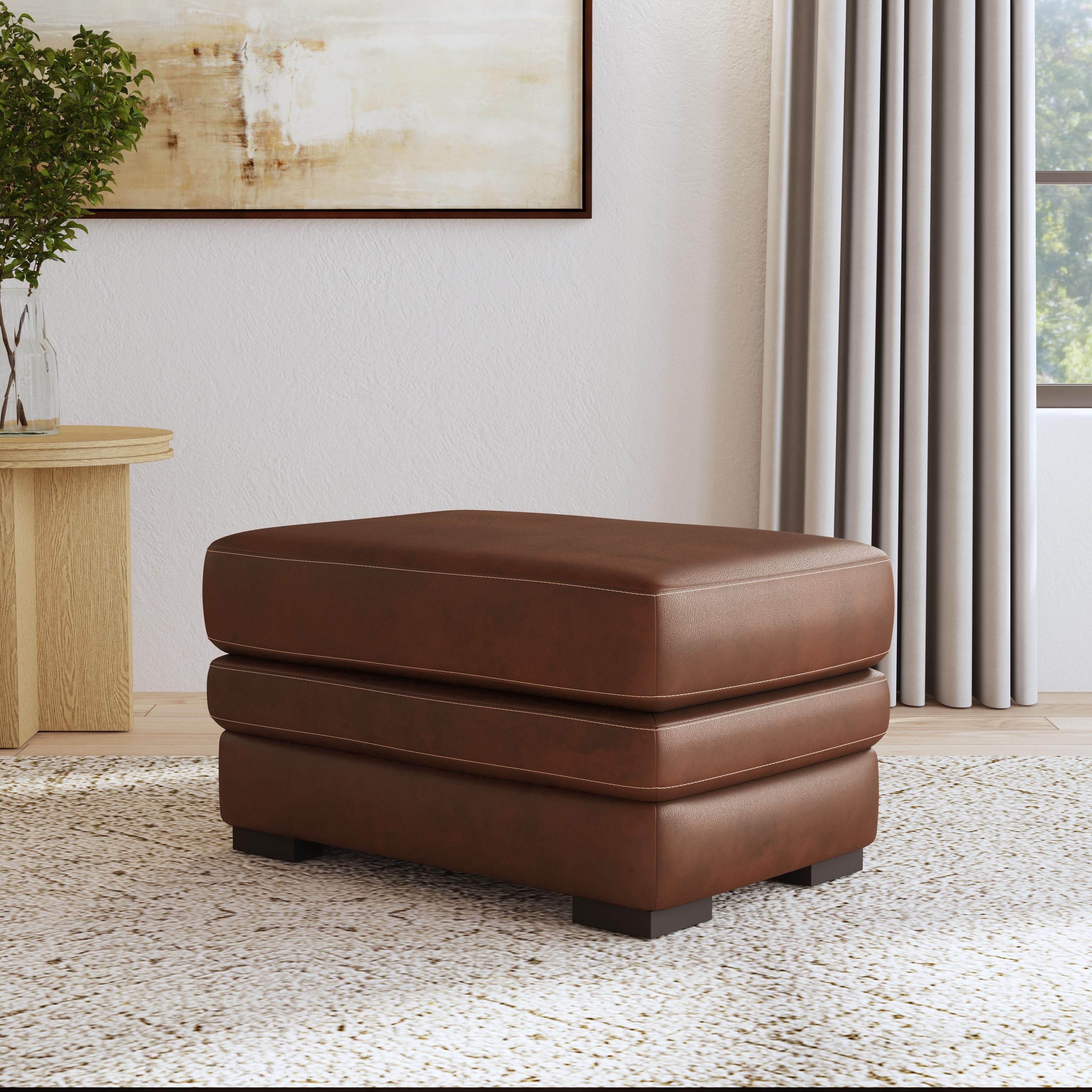 David - Ottoman - Pecan, dark brown, view 5