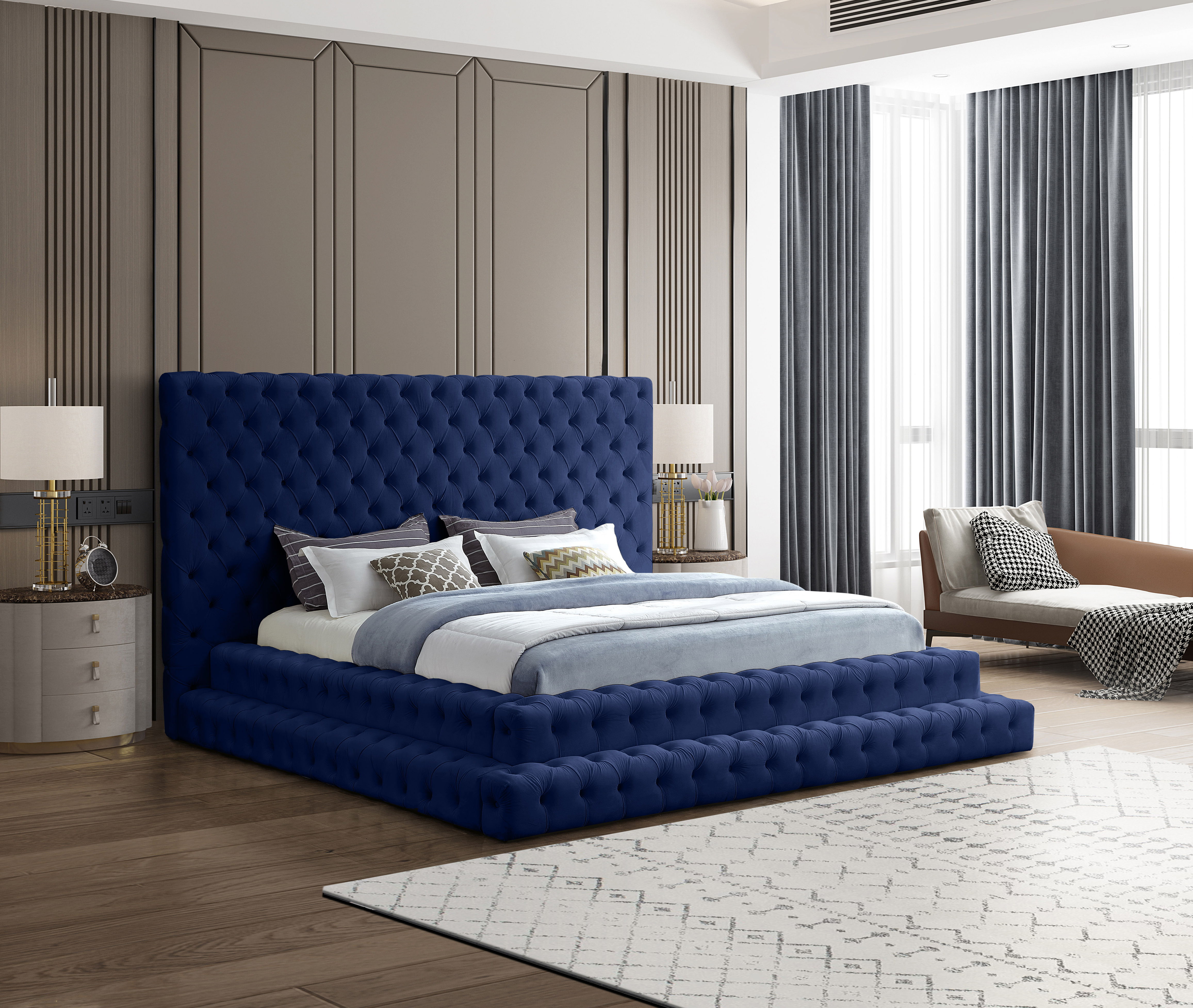 Revel - King Bed - Navy