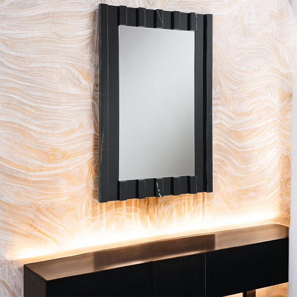 Drisana - Accent Mirror - Black Mirrored, black
