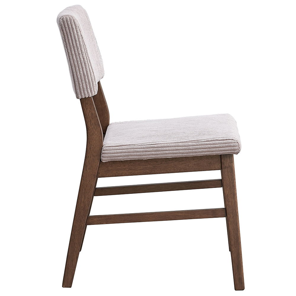 Seda - Corduroy Side Chair (Set of 2) - Dusty Mauve & Walnut, beige, view 3