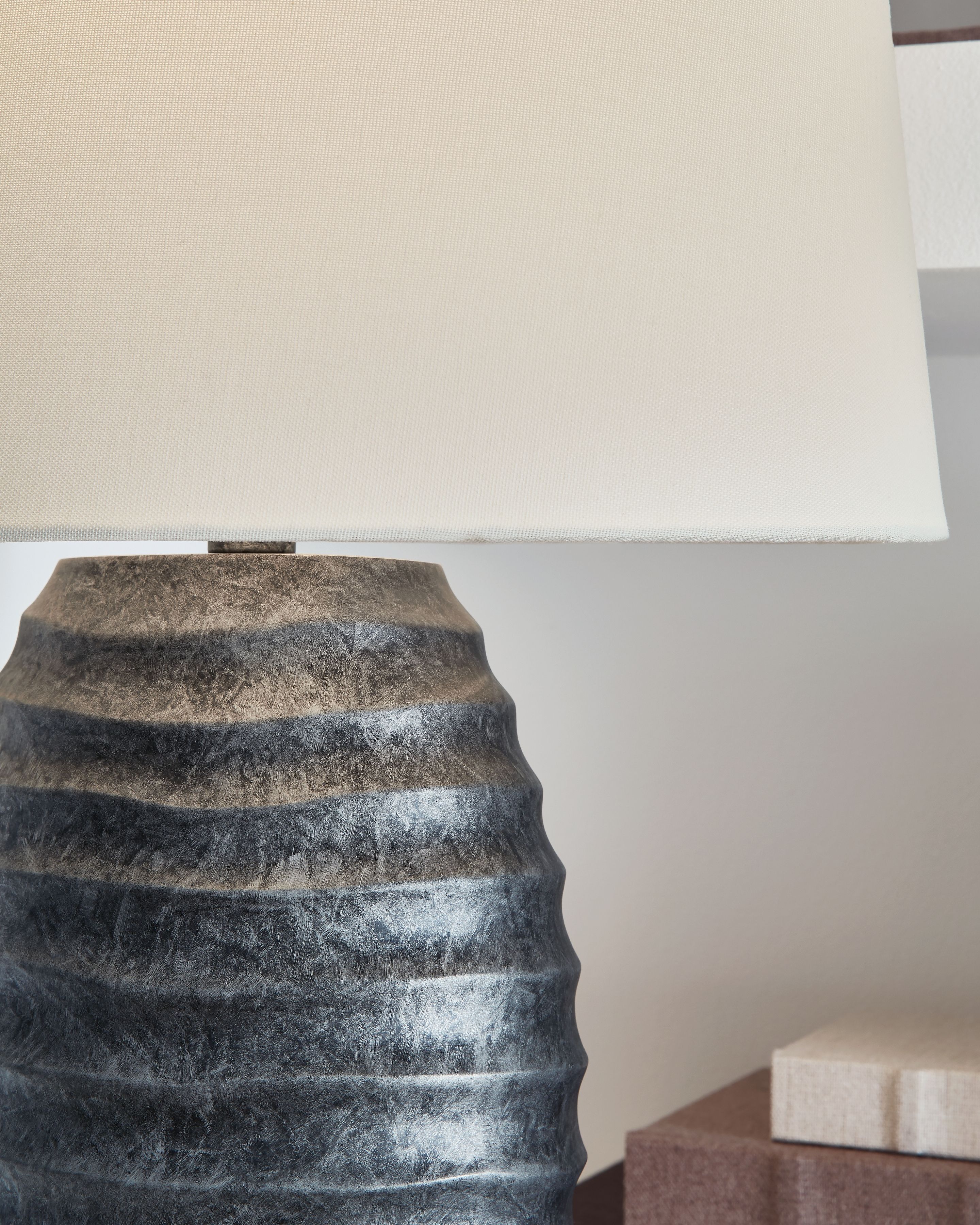 Ashley Furniture Caronick - Poly Table Lamp (Set of 2) - Antique Silver Finish - Image 3
