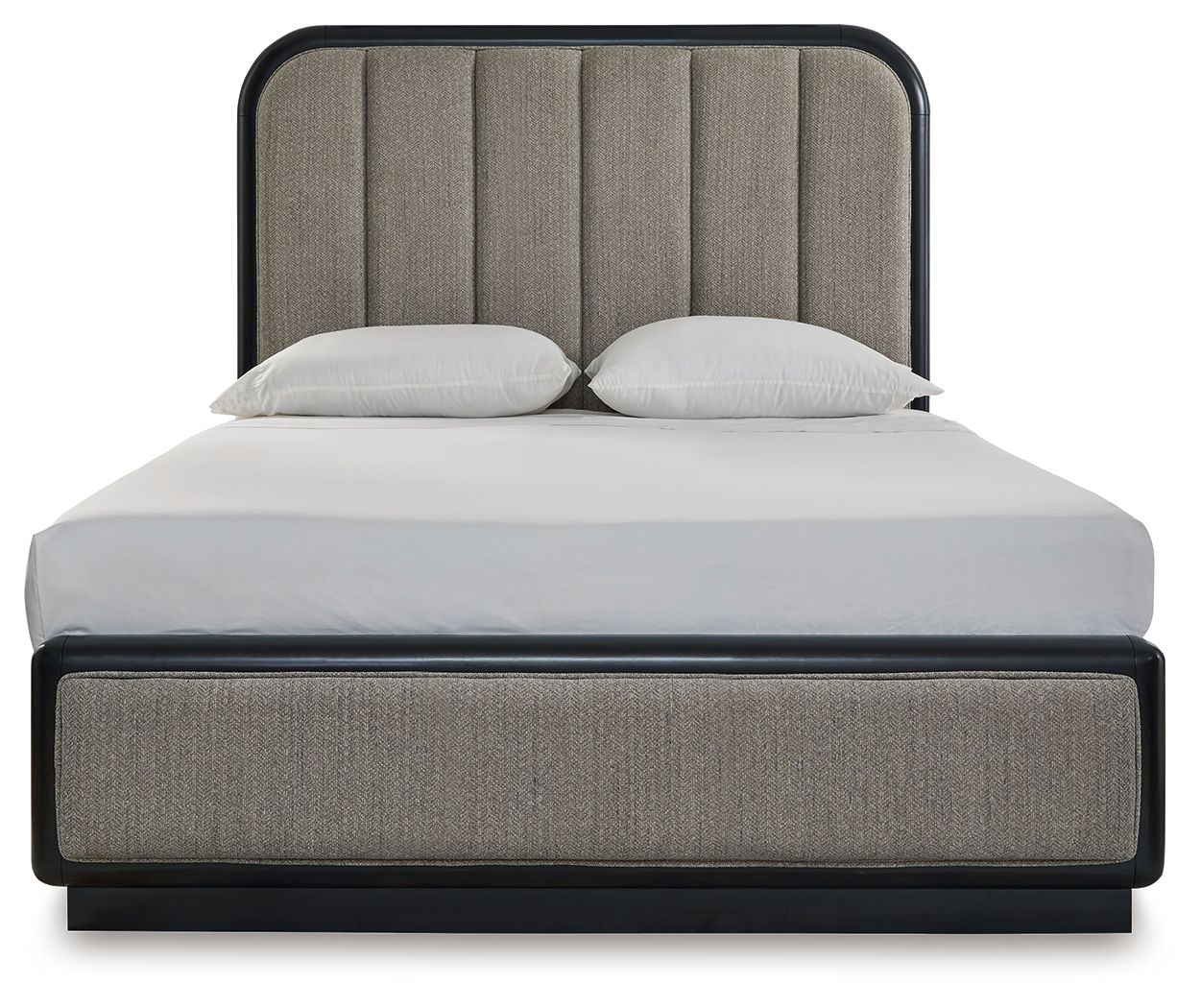 Ashley Furniture Rowanbeck - Queen Upholstered Panel Bed - Gray / Black - Image 7