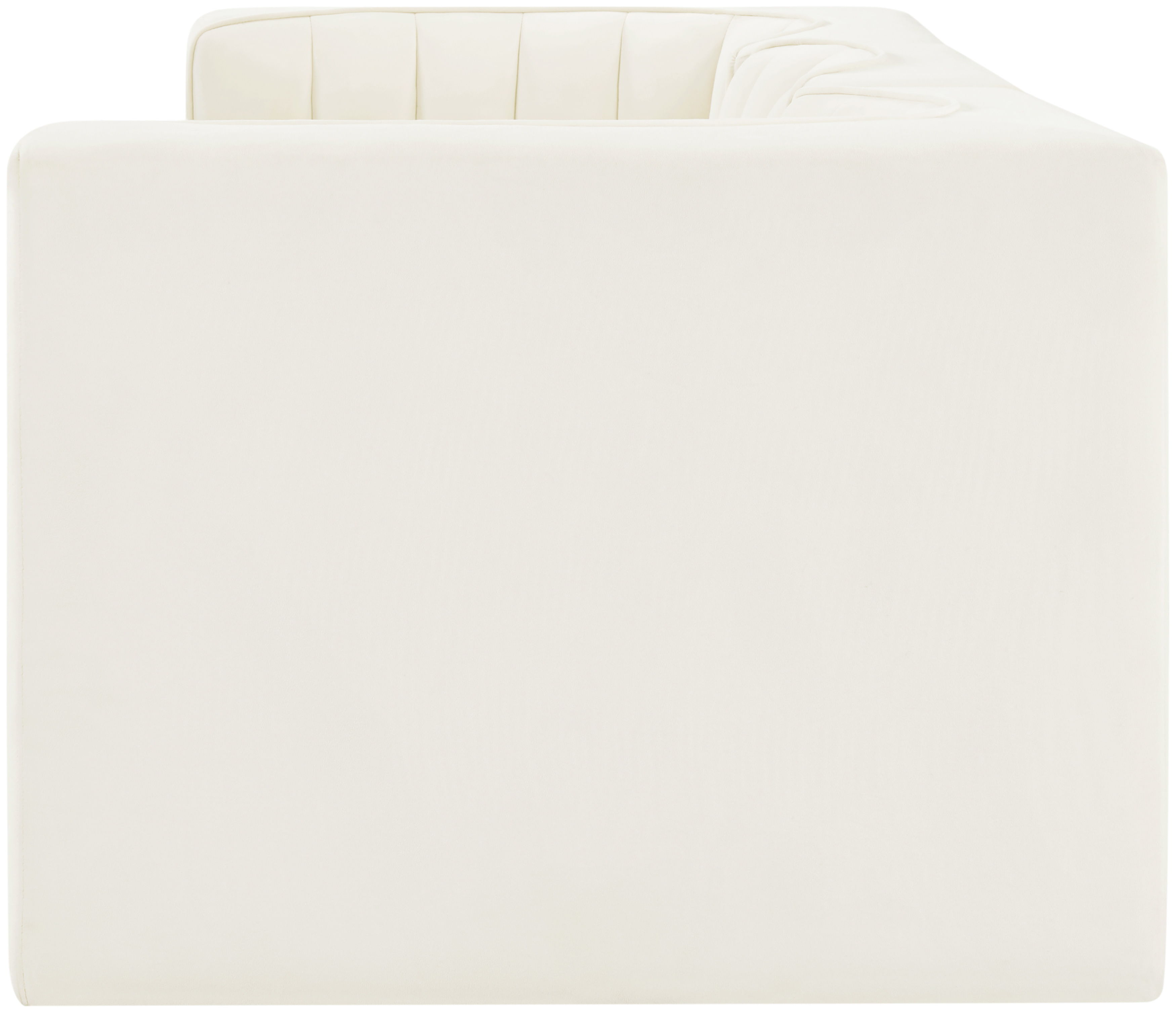 Rummi - Velvet Performance Fabric Upholstered 3 Piece Modular Sofa - Cream